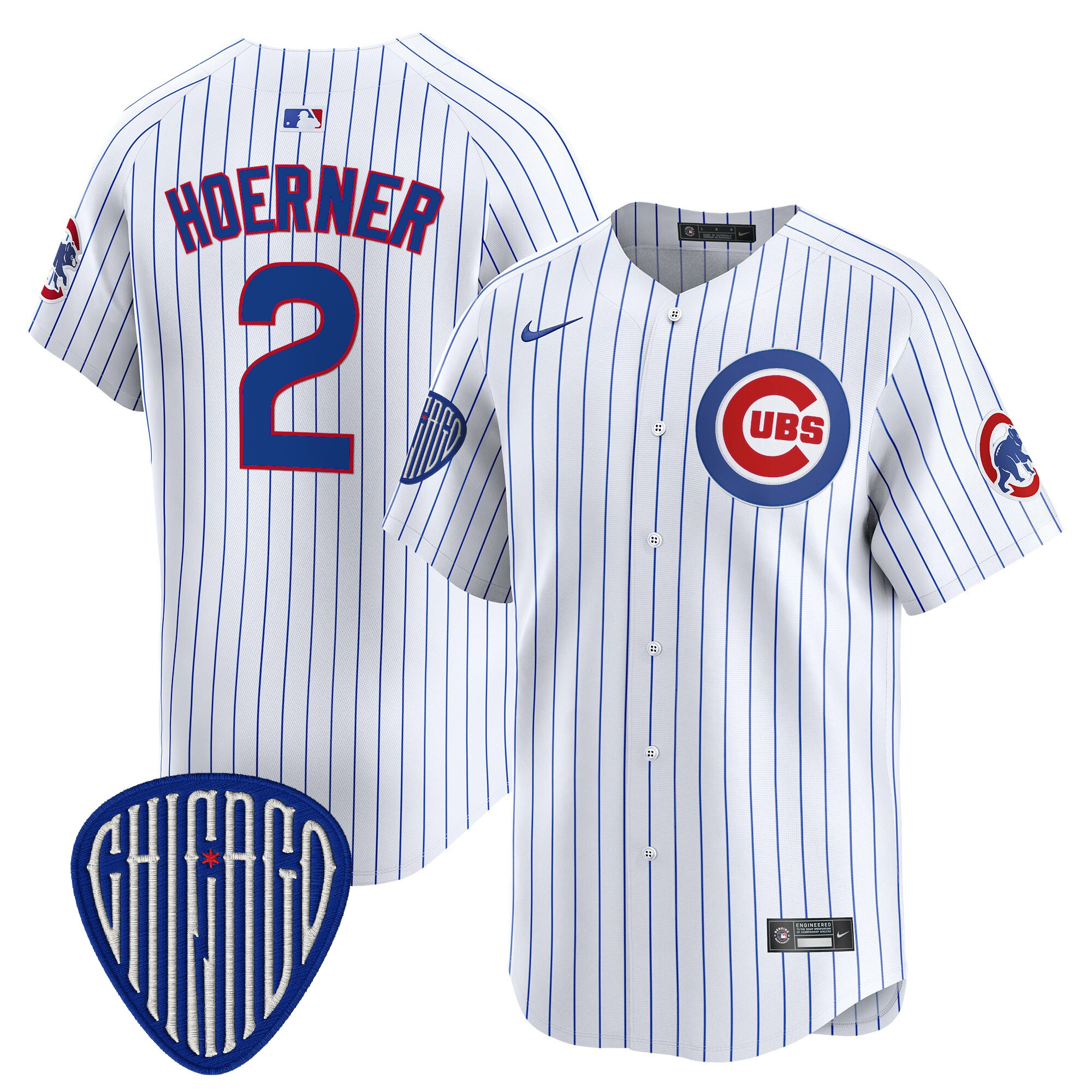 Nico Hoerner Men's Chicago Cubs 2025 Vapor Premier Limited White Jersey - All Stitched