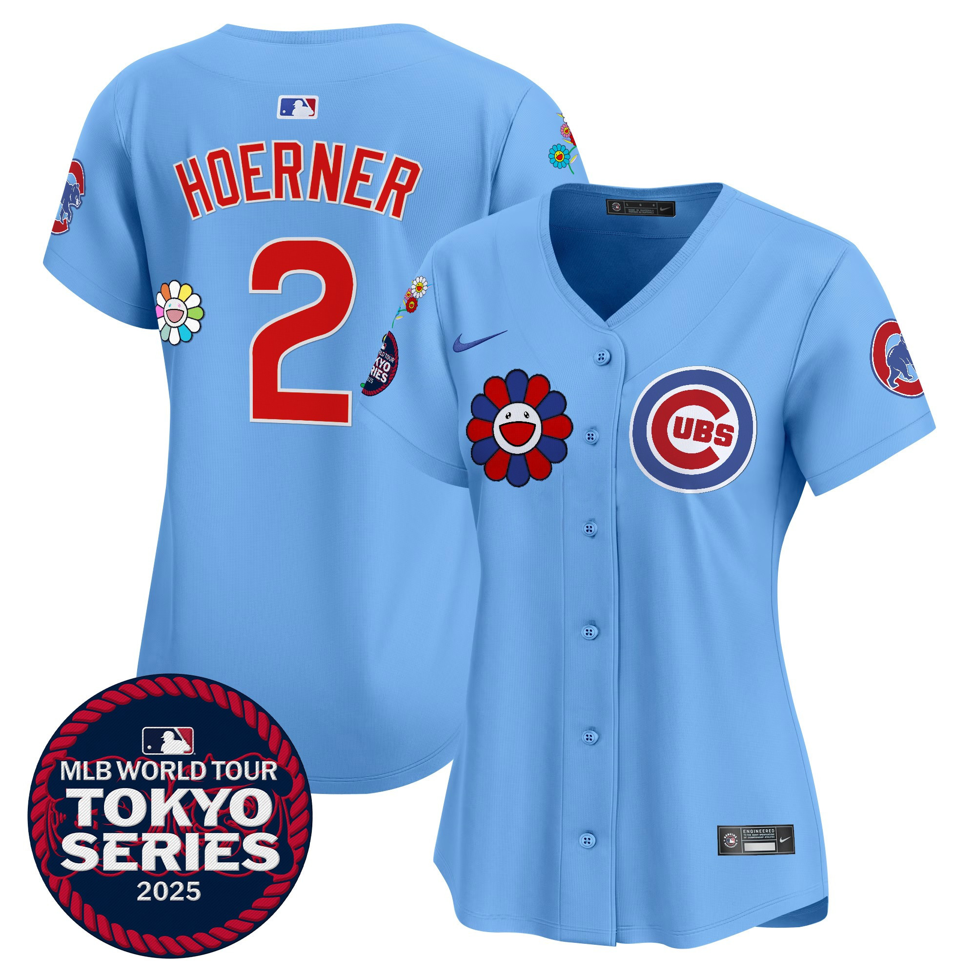 Nico Hoerner Women's Chicago Cubs Tokyo Series 2025 Vapor Premier Limited Blue Jersey - Stitched