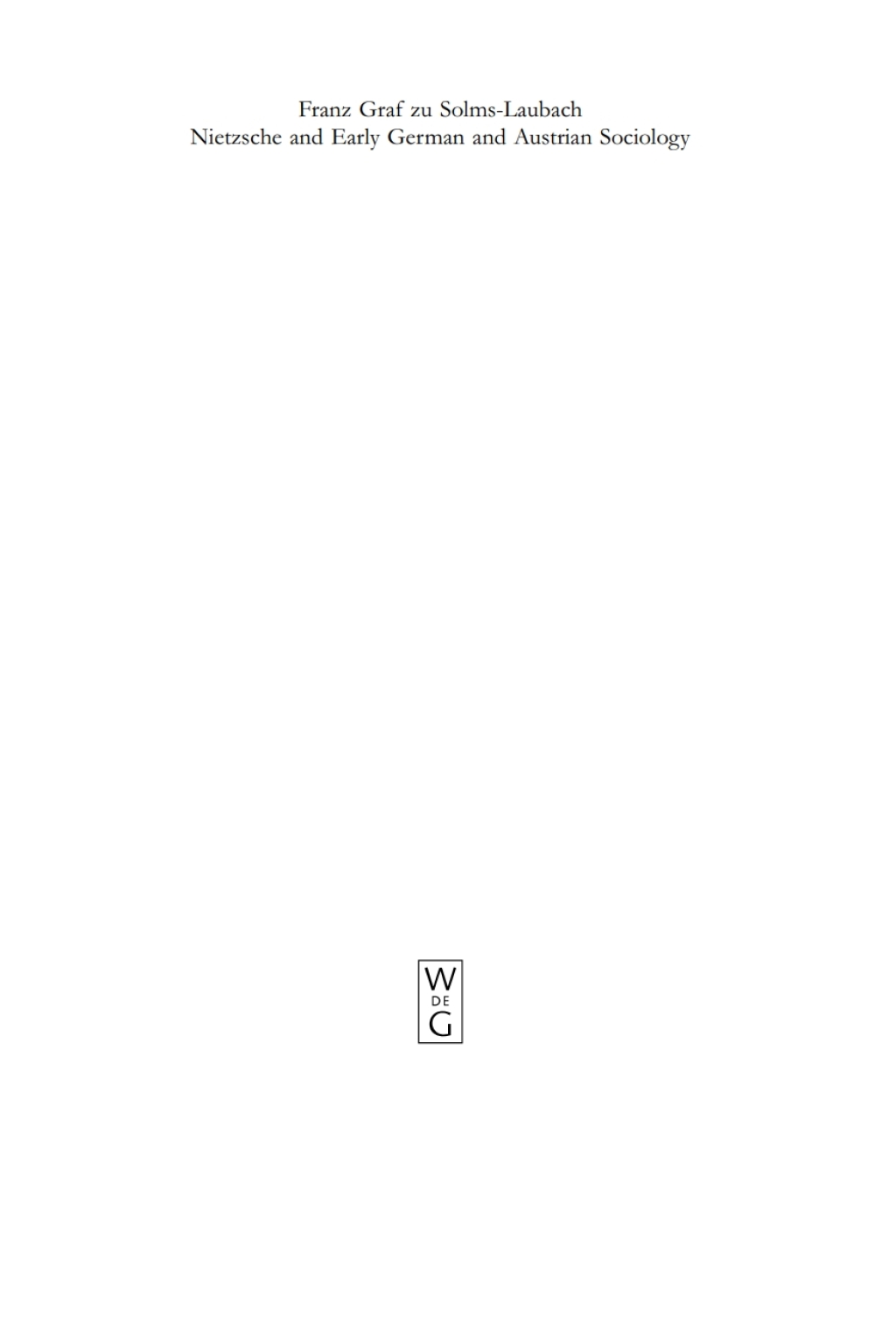 Nietzsche and Early German and Austrian Sociology 1st Edition â€“ PDF/EPUB Version Downloadable