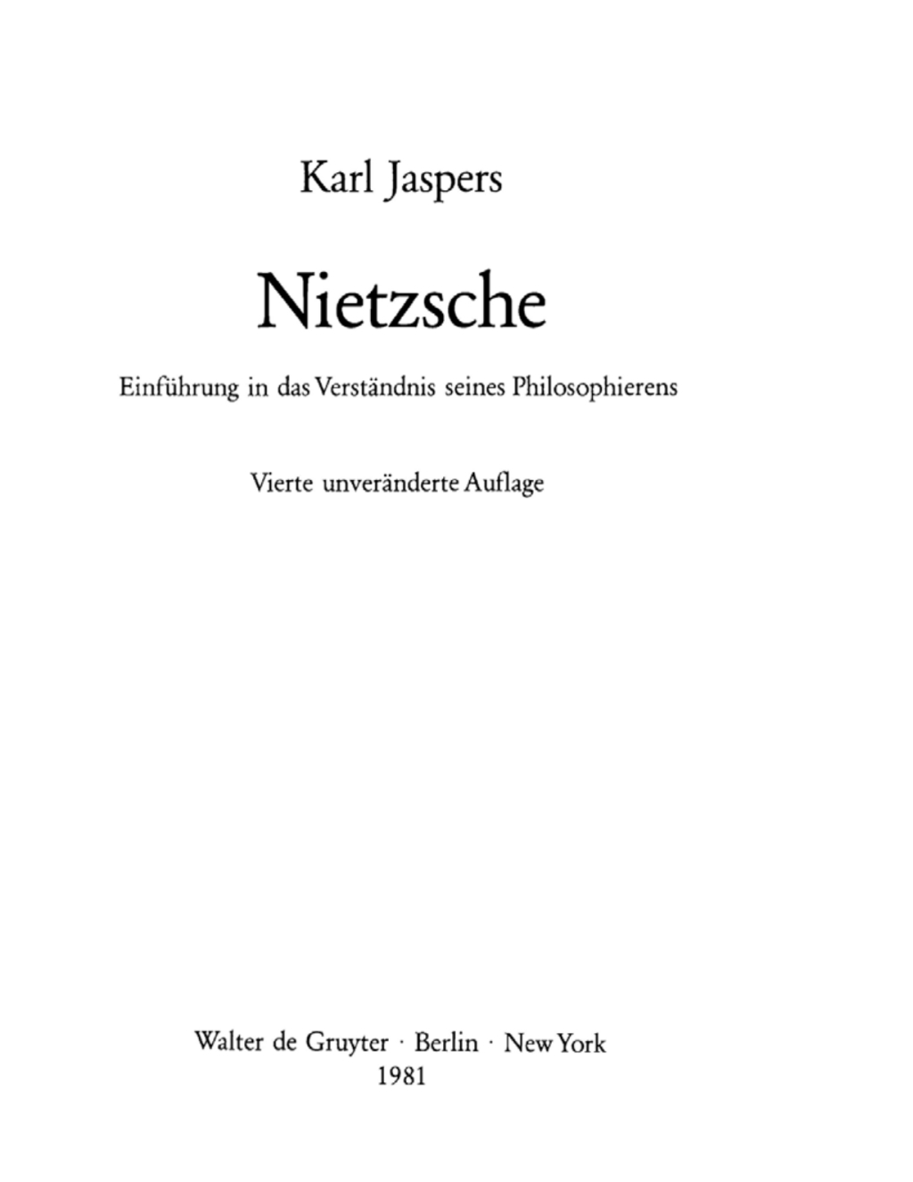 Nietzsche EinfÃ¼hrung in das VerstÃ¤ndnis seines Philosophierens 4th Edition â€“ PDF/EPUB Version Downloadable