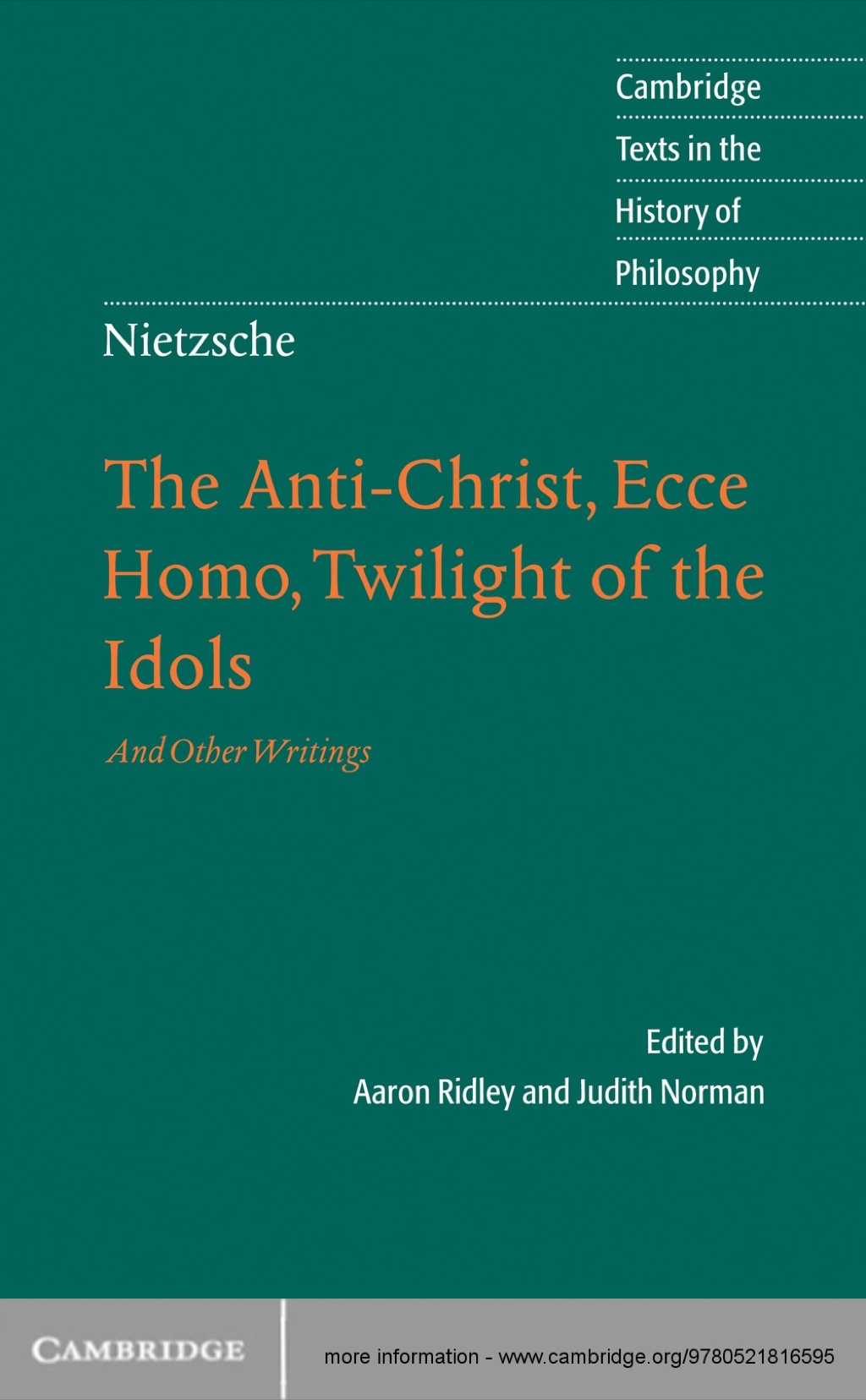 Nietzsche: The Anti-Christ, Ecce Homo, Twilight of the Idols And Other Writings 1st Edition â€“ PDF/EPUB Version Downloadable