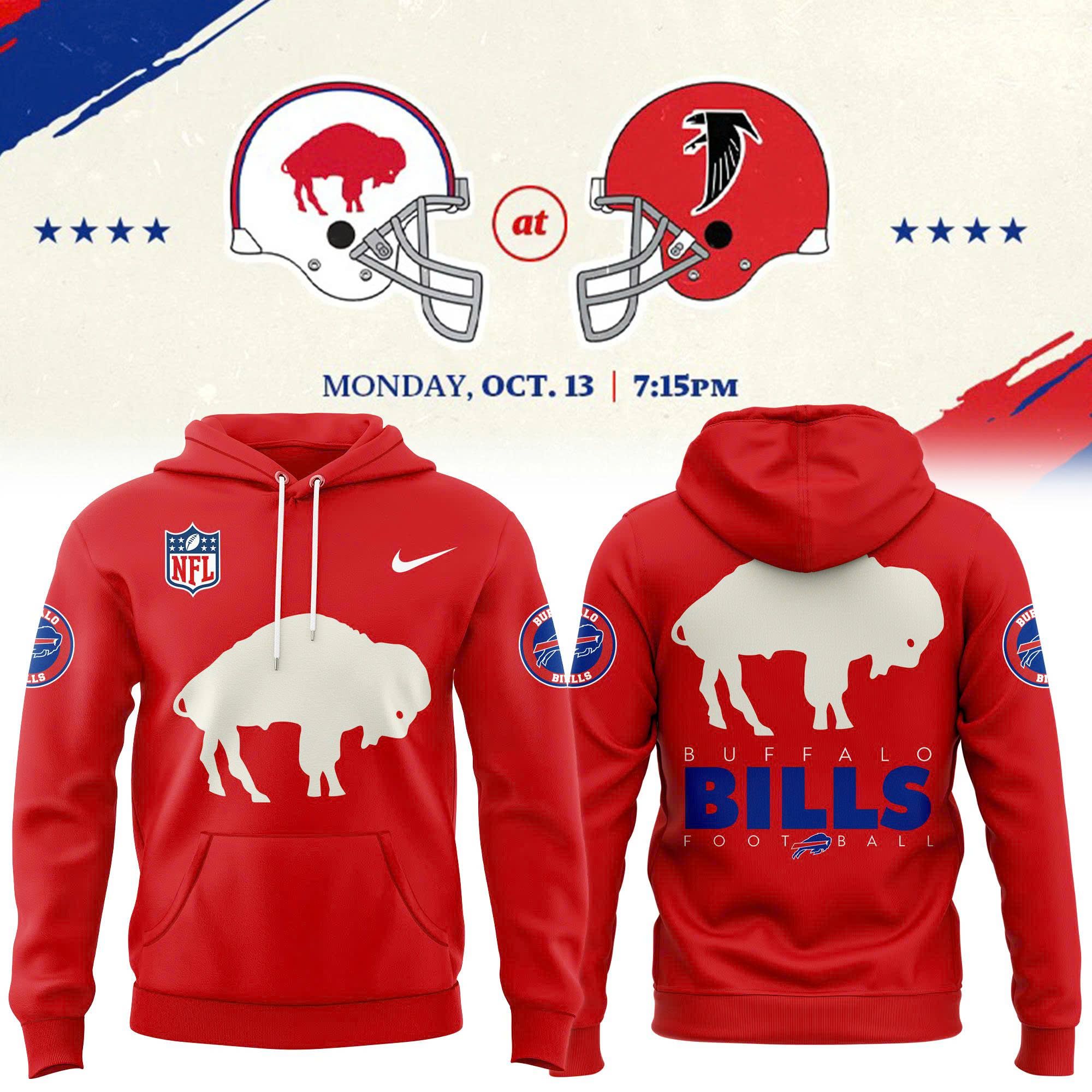 Nike Buffalo Bills 2025 Classic Logo Red Official Hoodie