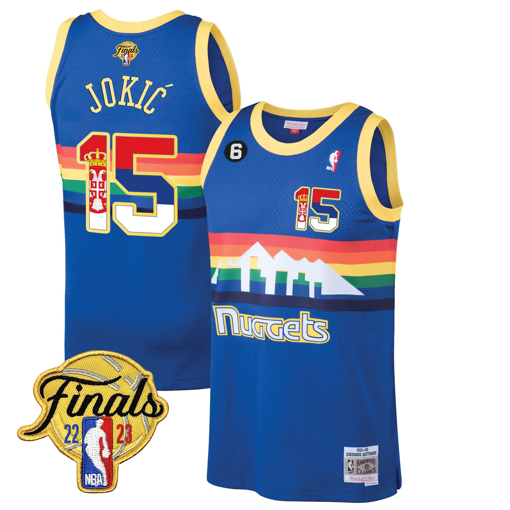 Nikola Jokic Denver Nuggets Serbia Flag Finals Patch Jersey - All Stitched - Image 7