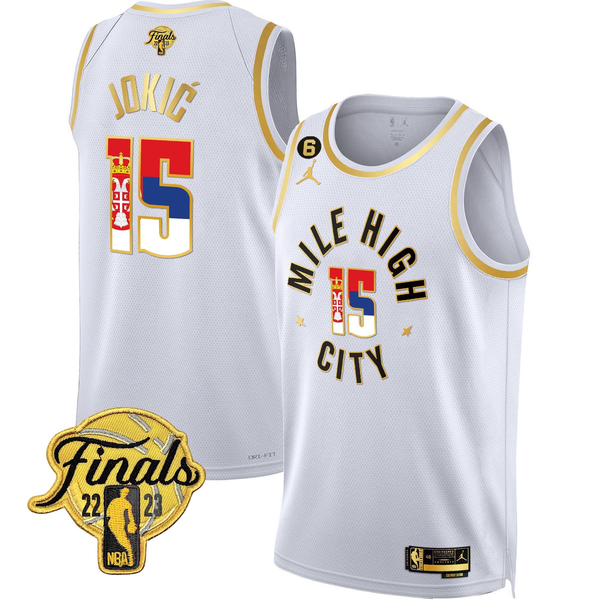 Nikola Jokic Denver Nuggets Serbia Flag Finals Patch Jersey - All Stitched - Image 9