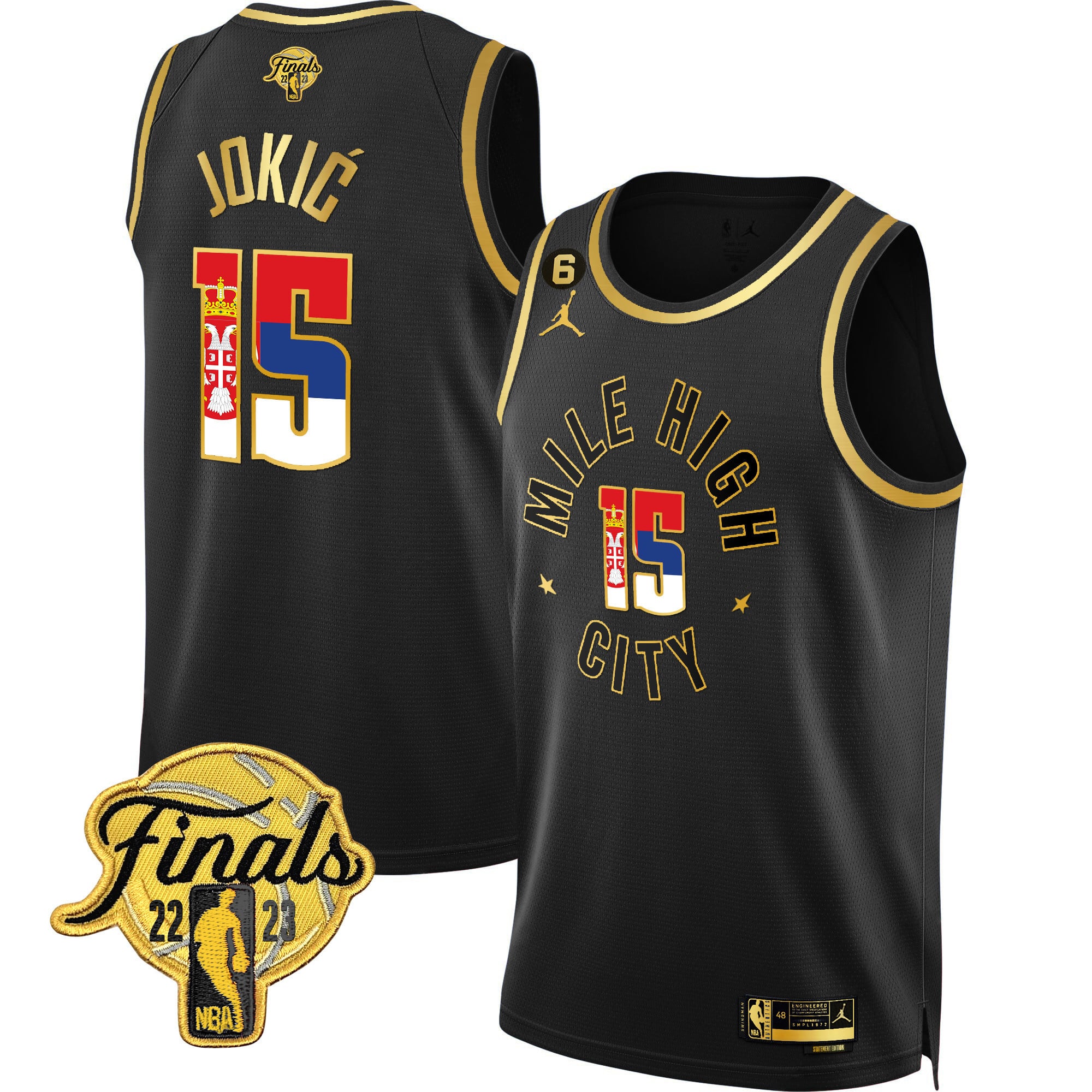 Nikola Jokic Denver Nuggets Serbia Flag Finals Patch Jersey - All Stitched - Image 8