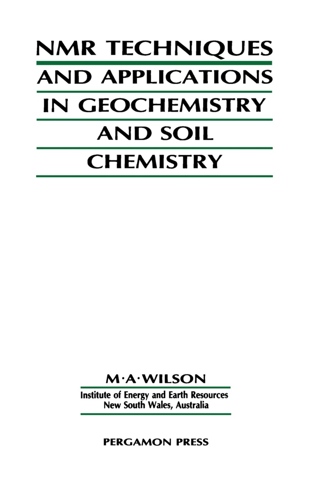 NMR Techniques & Applications in Geochemistry & Soil Chemistry  â€“ PDF/EPUB Version Downloadable
