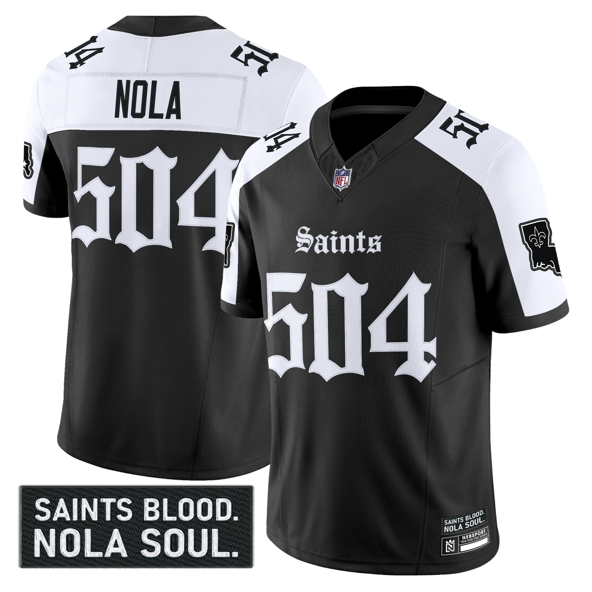 NOLA 504 Men's New Orleans Saints 'Gothic Vieux CarrÃƒÆ’Ã‚Â© Edition' Vapor Alternate Jersey - All Stitched