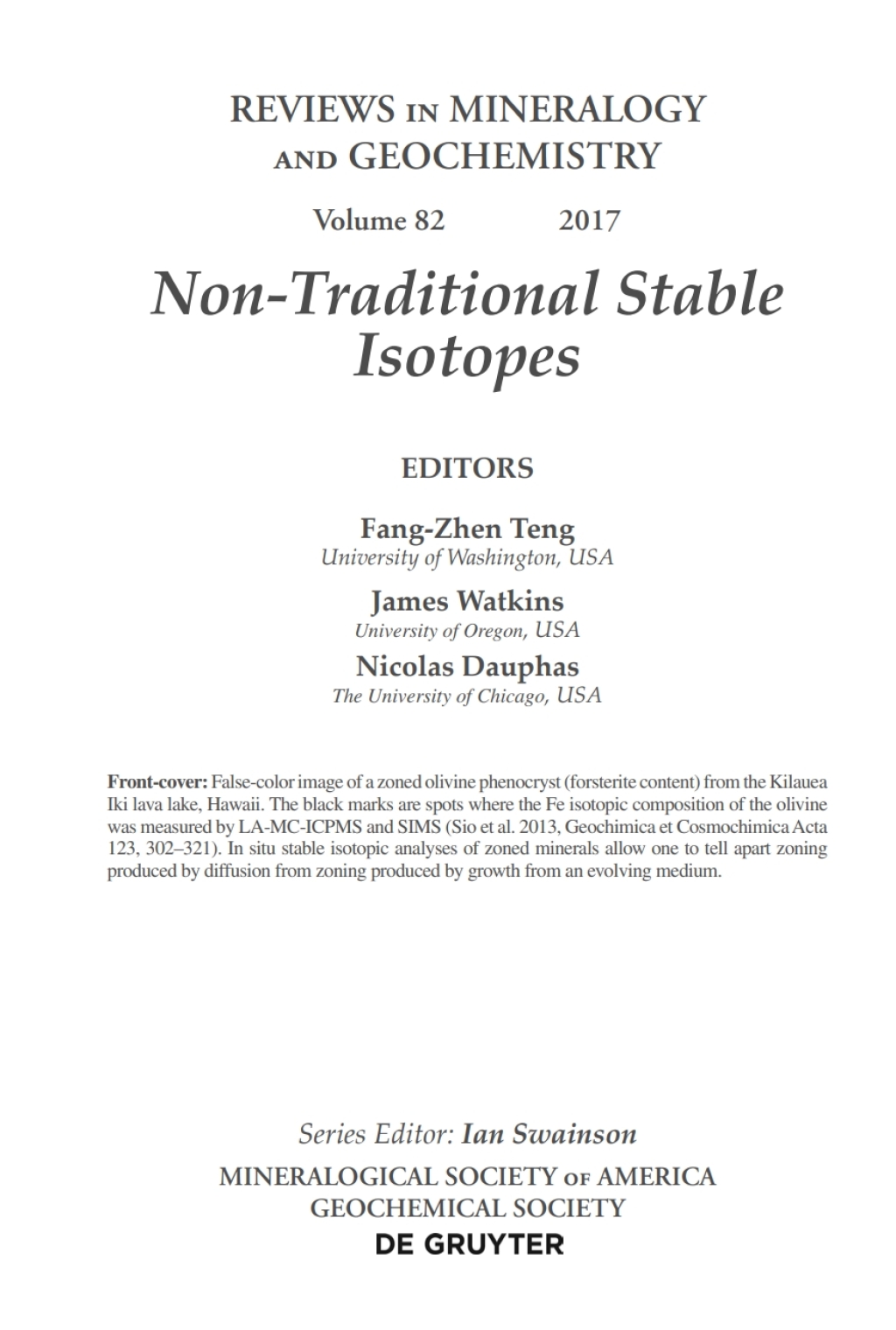 Non-Traditional Stable Isotopes 1st Edition â€“ PDF/EPUB Version Downloadable