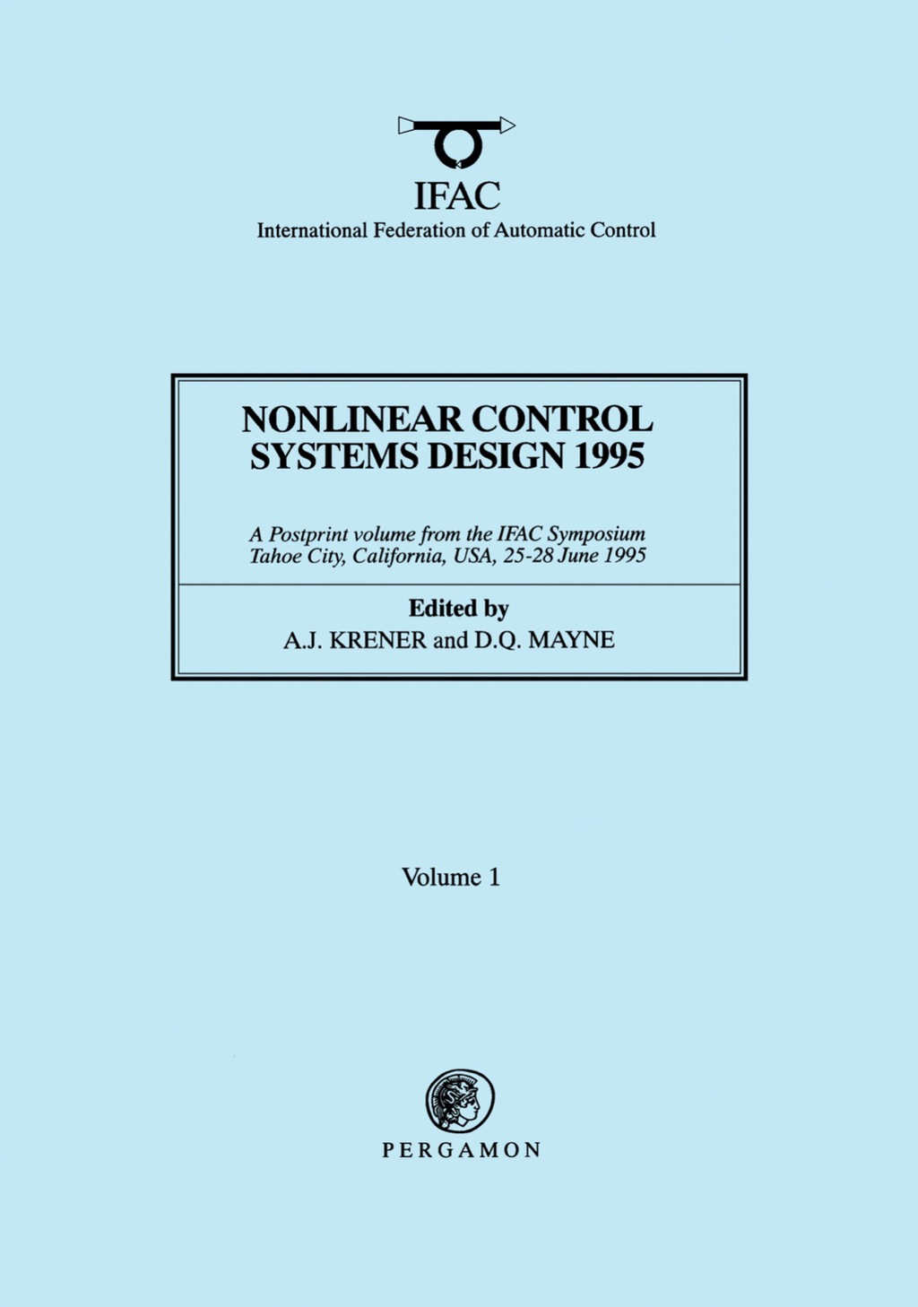 Nonlinear Control Systems Design 1995  â€“ PDF/EPUB Version Downloadable