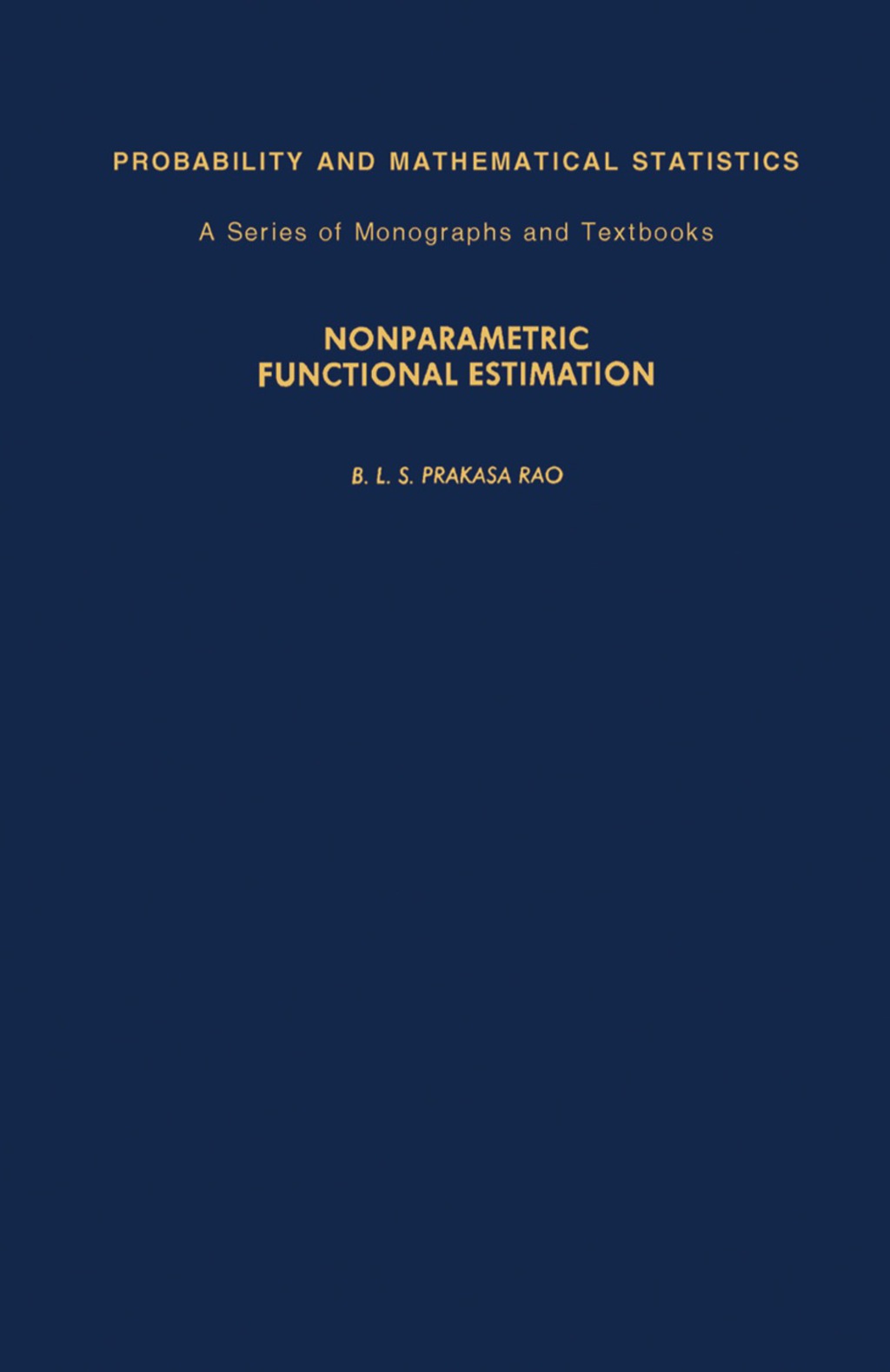Nonparametric Functional Estimation  â€“ PDF/EPUB Version Downloadable