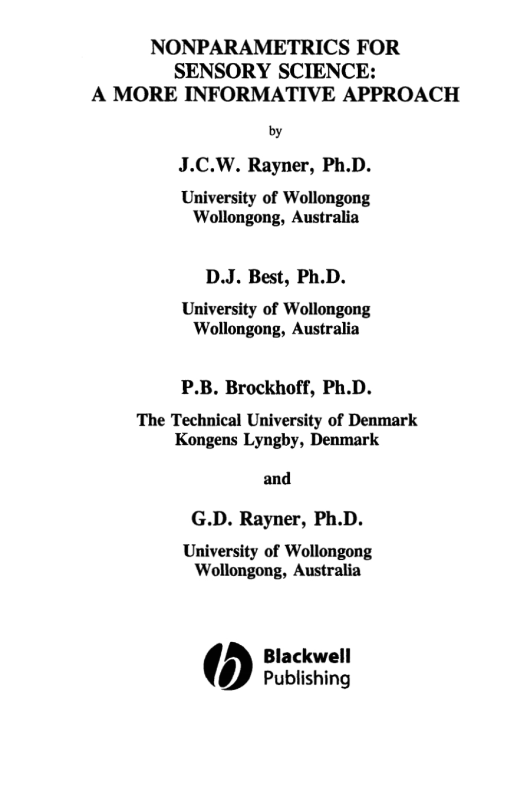 Nonparametrics for Sensory Science A More Informative Approach 1st Edition â€“ PDF/EPUB Version Downloadable