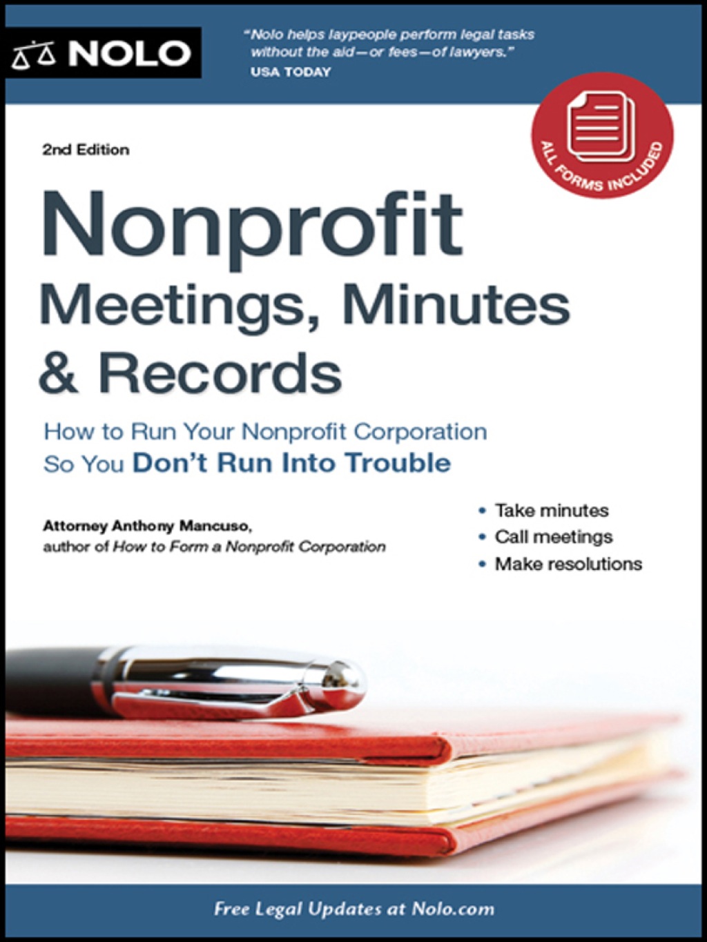 Nonprofit Meetings, Minutes & Records: How to Run Your Nonprofit Corporation So You Don't Run Into Trouble 2nd Edition â€“ PDF/EPUB Version Downloadable