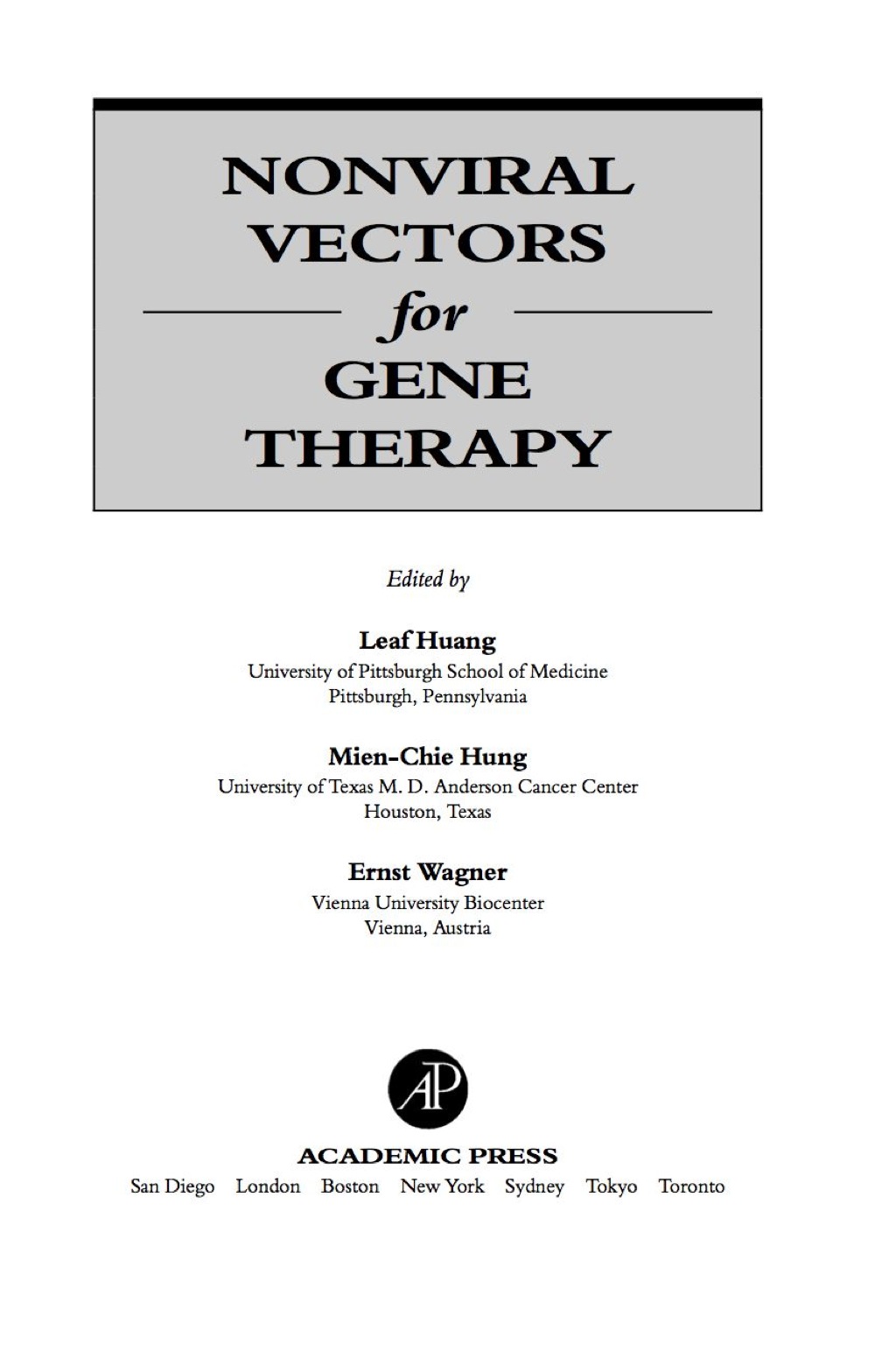 Nonviral Vectors for Gene Therapy  â€“ PDF/EPUB Version Downloadable
