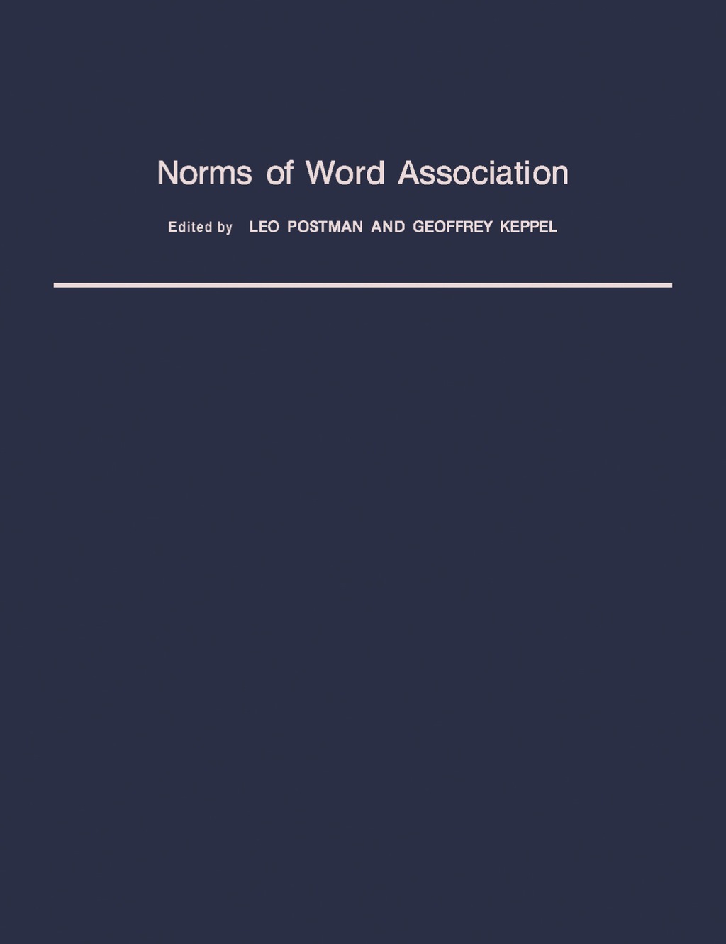 Norms of Word Association  â€“ PDF/EPUB Version Downloadable