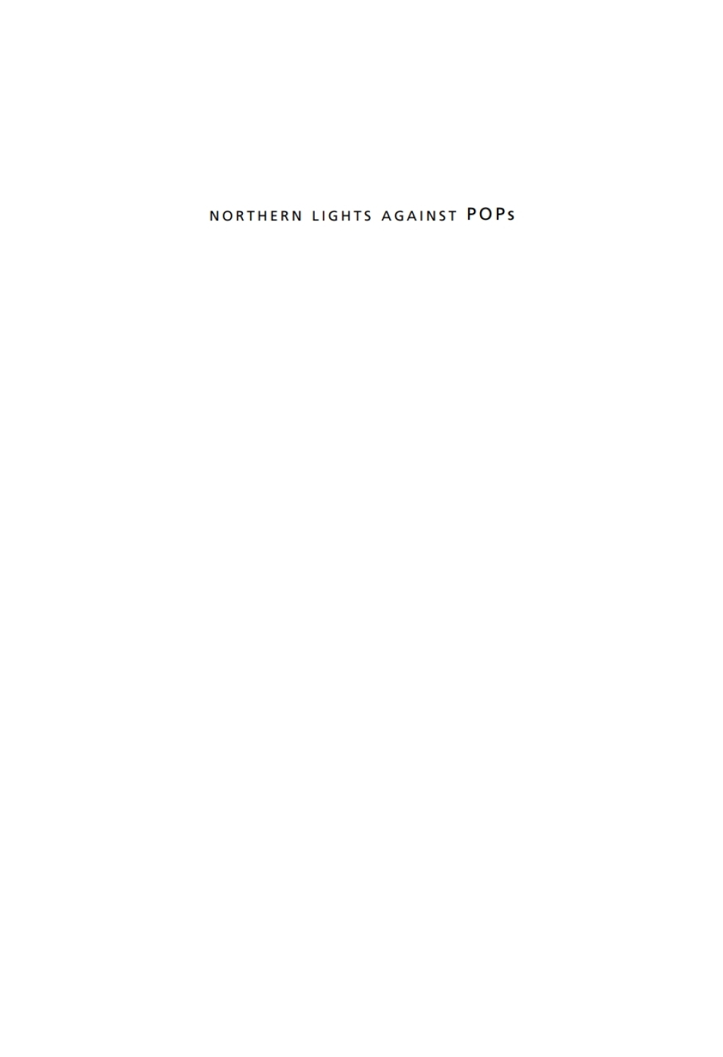 Northern Lights against POPs Combatting Toxic Threats in the Arctic  â€“ PDF/EPUB Version Downloadable
