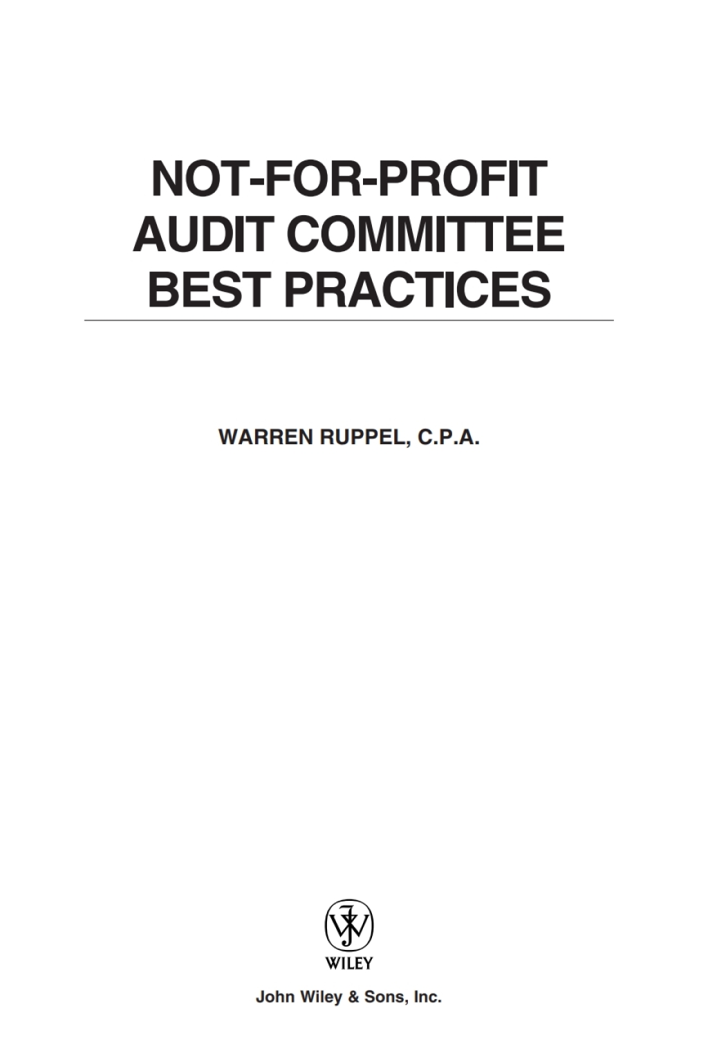 Not-for-Profit Audit Committee Best Practices 1st Edition â€“ PDF/EPUB Version Downloadable