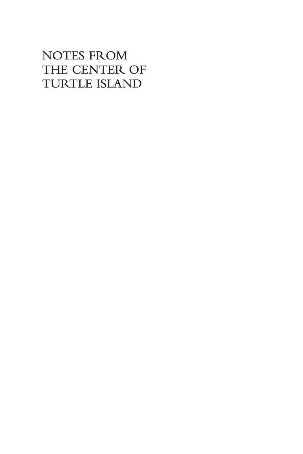 Notes from the Center of Turtle Island 1st Edition â€“ PDF/EPUB Version Downloadable