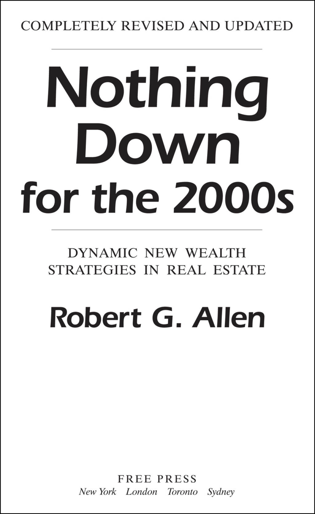 Nothing Down for the 2000s Dynamic New Wealth Strategies in Real Estate - (PDF/EPUB Version)
