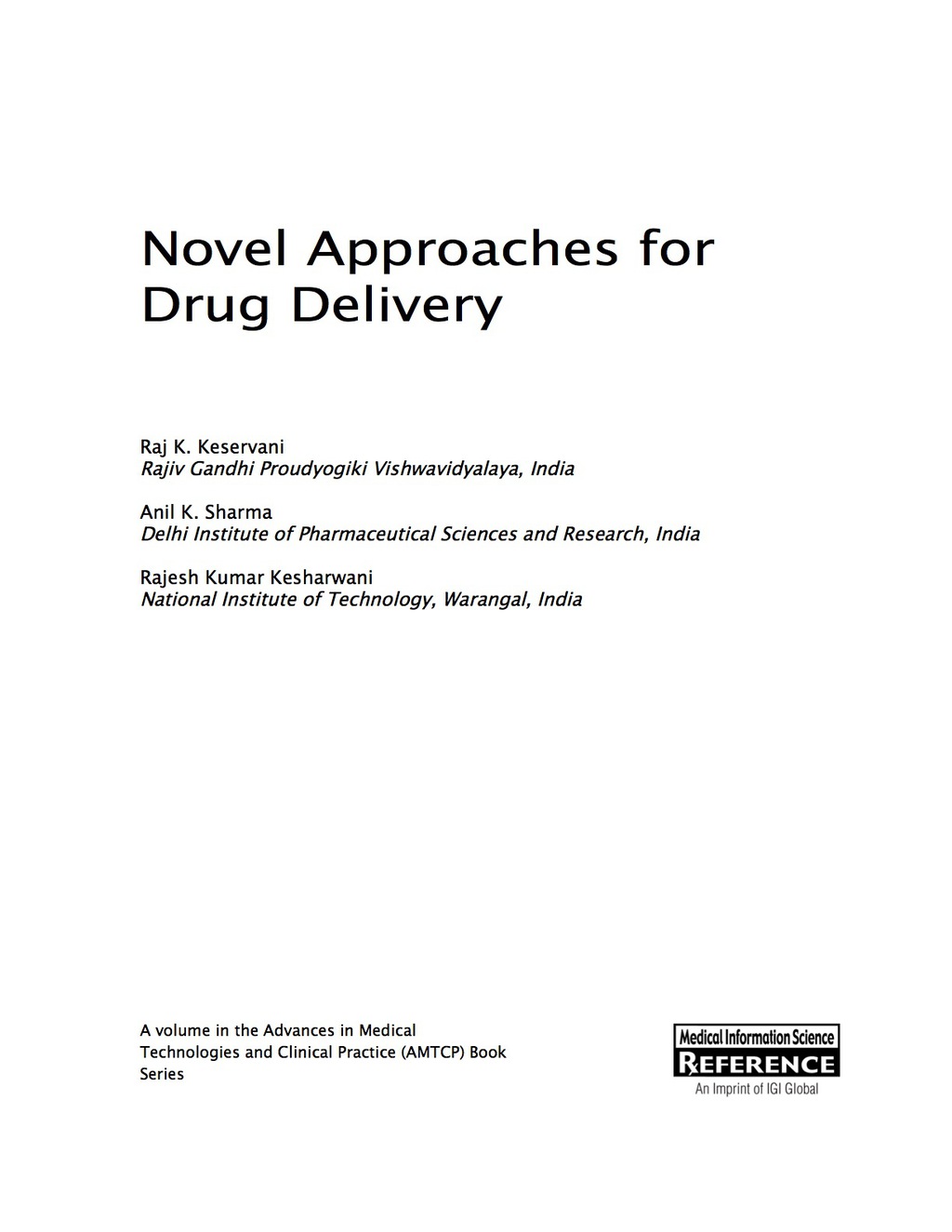 Novel Approaches for Drug Delivery  â€“ PDF/EPUB Version Downloadable
