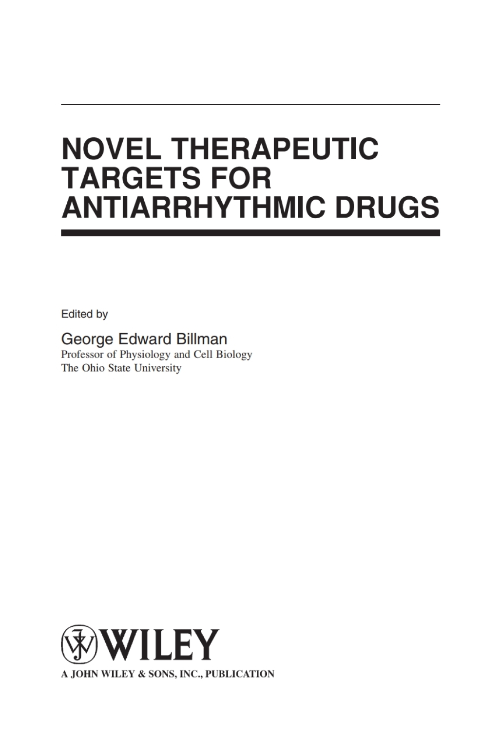 Novel Therapeutic Targets for Antiarrhythmic Drugs 1st Edition â€“ PDF/EPUB Version Downloadable