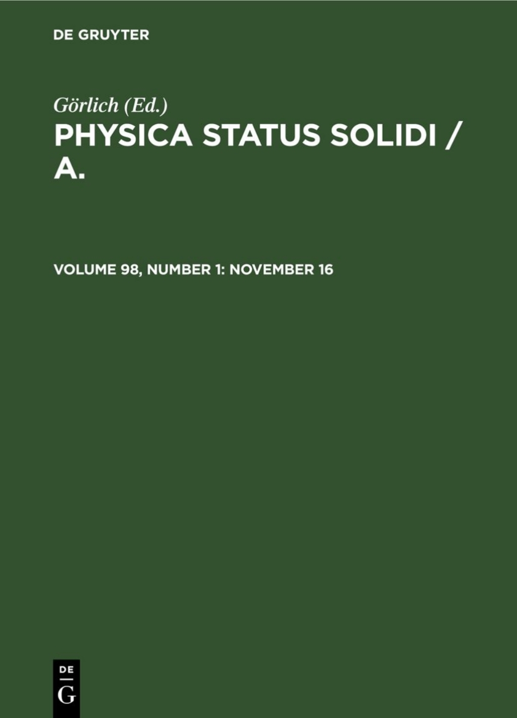 November 16 1st Edition â€“ PDF/EPUB Version Downloadable