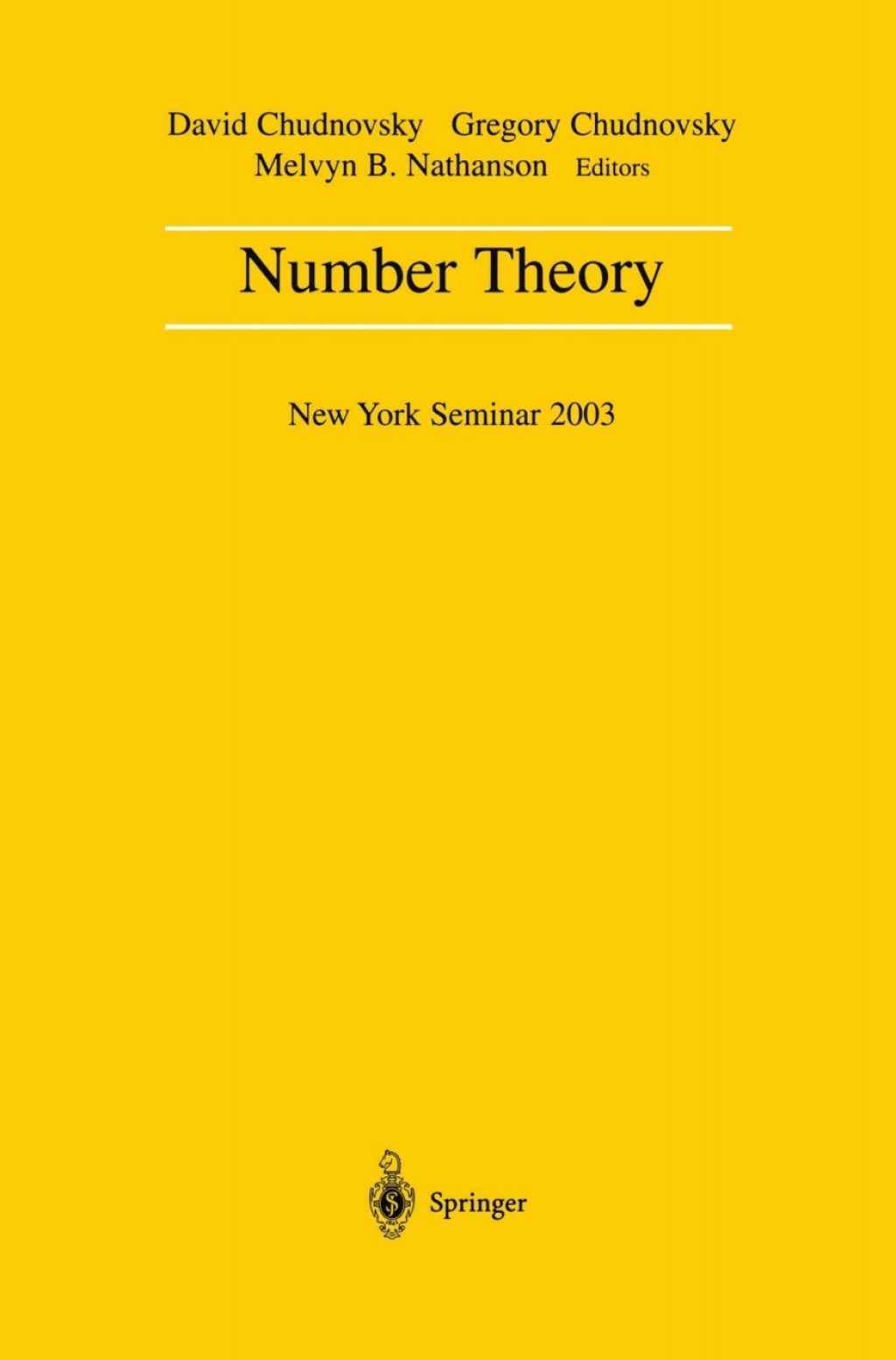 Number Theory New York Seminar 2003 1st Edition â€“ PDF/EPUB Version Downloadable