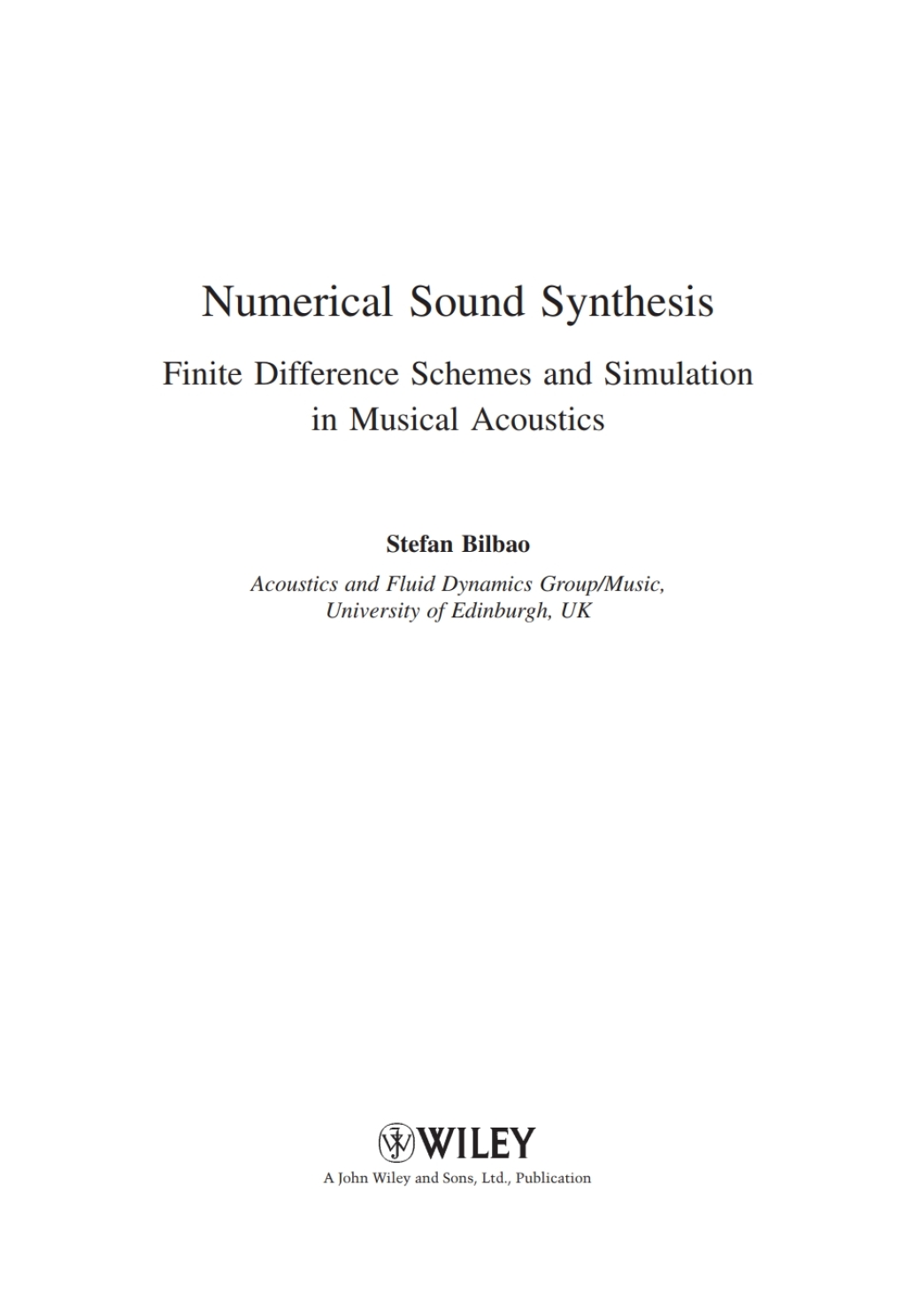 Numerical Sound Synthesis Finite Difference Schemes and Simulation in Musical Acoustics 1st Edition â€“ PDF/EPUB Version Downloadable
