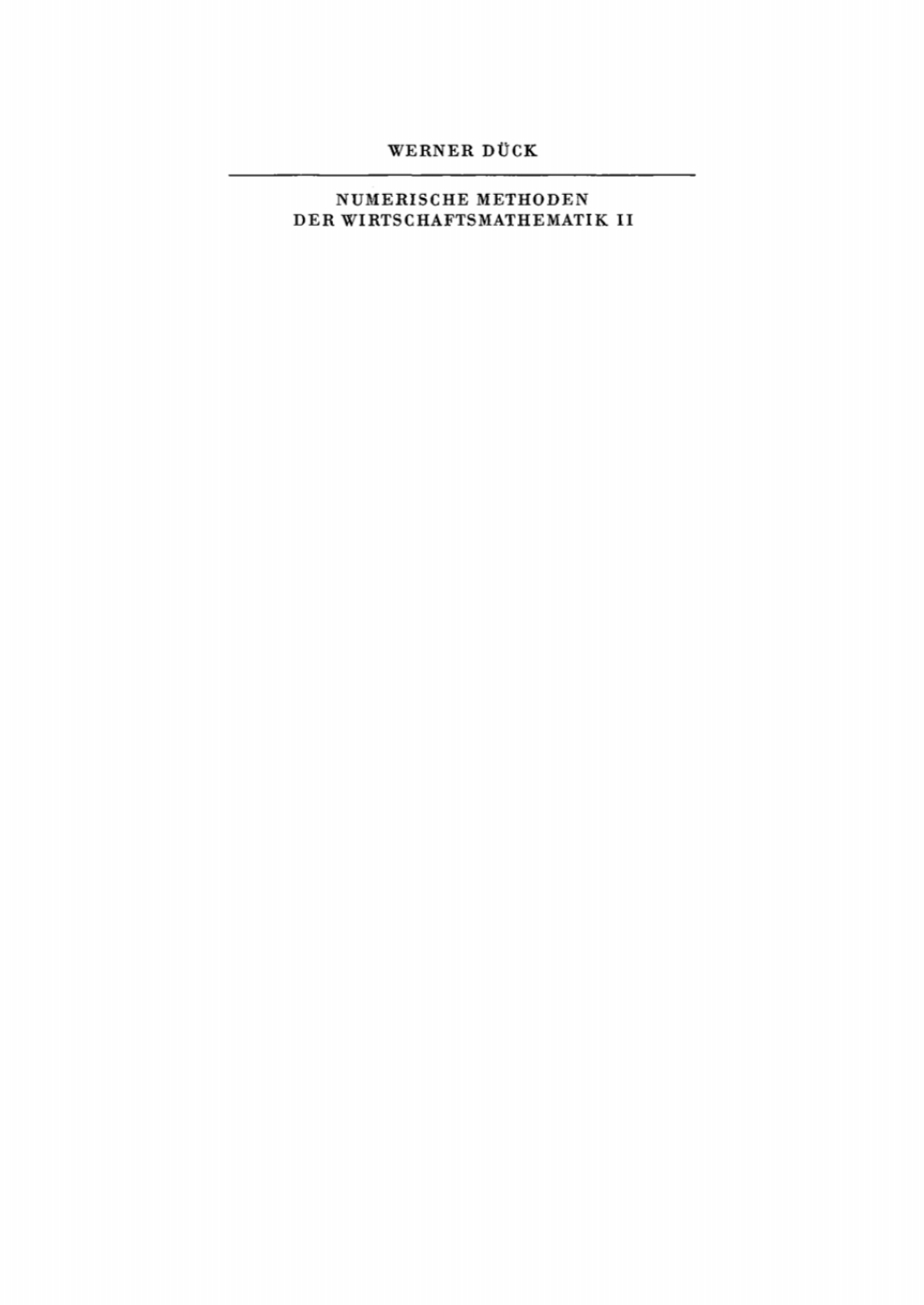 Numerische Methoden der Wirtschaftsmathematik, II 1st Edition â€“ PDF/EPUB Version Downloadable