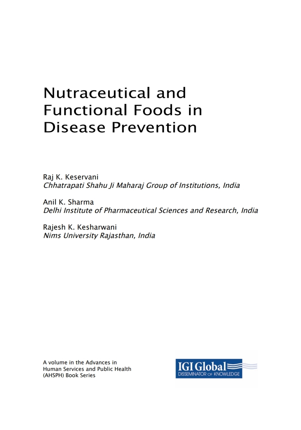 Nutraceutical and Functional Foods in Disease Prevention  â€“ PDF/EPUB Version Downloadable