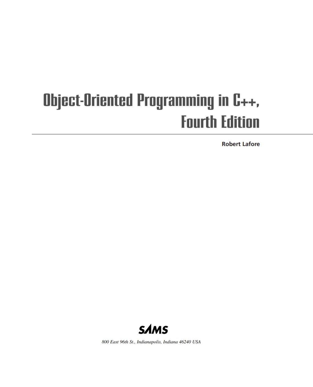 Object-Oriented Programming in C++ 4th Edition â€“ PDF/EPUB Version Downloadable
