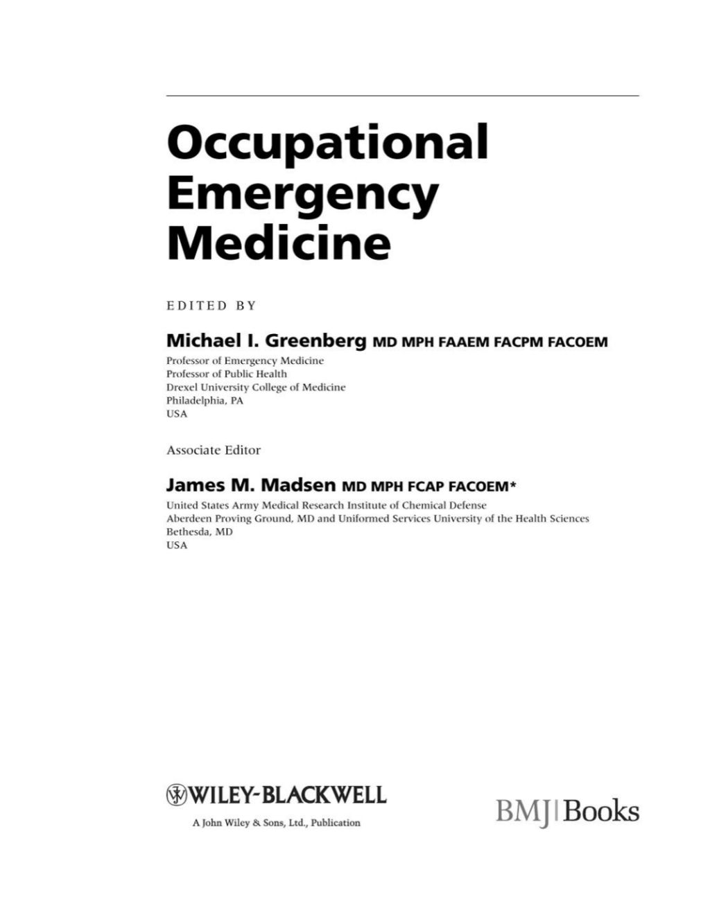 Occupational Emergency Medicine 1st Edition â€“ PDF/EPUB Version Downloadable