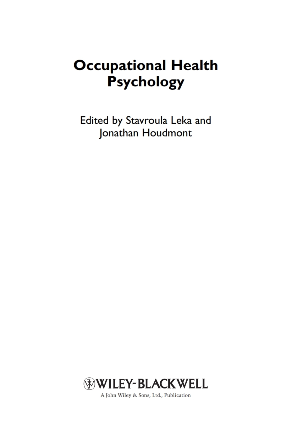 Occupational Health Psychology 1st Edition â€“ PDF/EPUB Version Downloadable