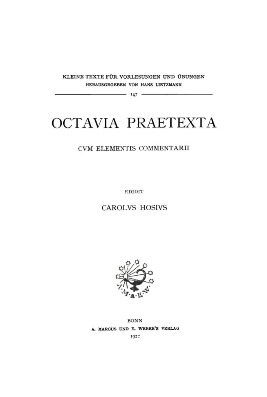 Octavia praetexta Cum elementis commentarii 1st Edition â€“ PDF/EPUB Version Downloadable