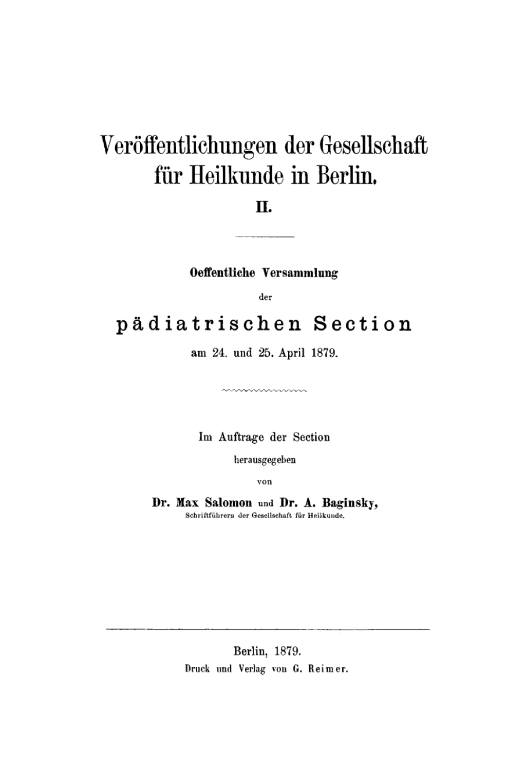Oeffentliche Versammlung der pÃ¤diatrischen Section am 24. und 25. April 1879 1st Edition â€“ PDF/EPUB Version Downloadable