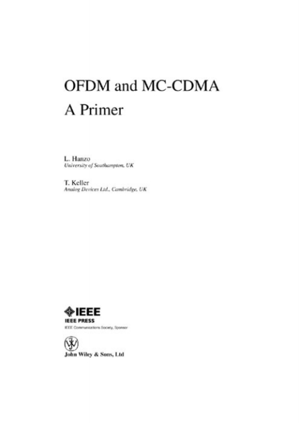 OFDM and MC-CDMA A Primer 1st Edition â€“ PDF/EPUB Version Downloadable