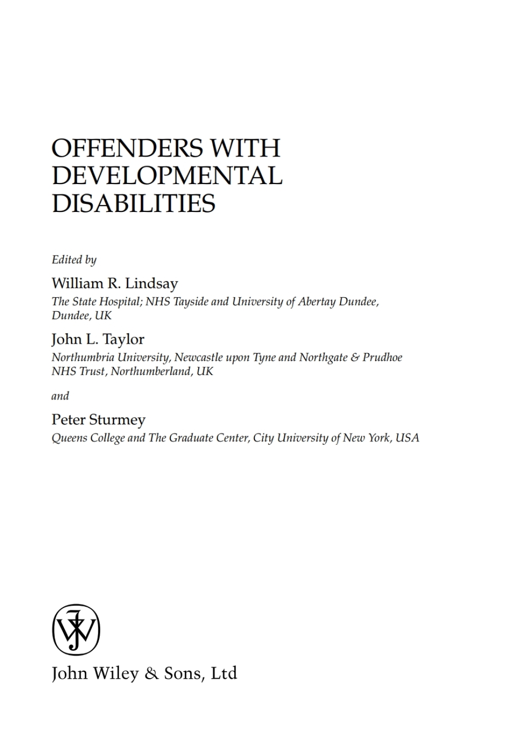 Offenders with Developmental Disabilities 1st Edition â€“ PDF/EPUB Version Downloadable