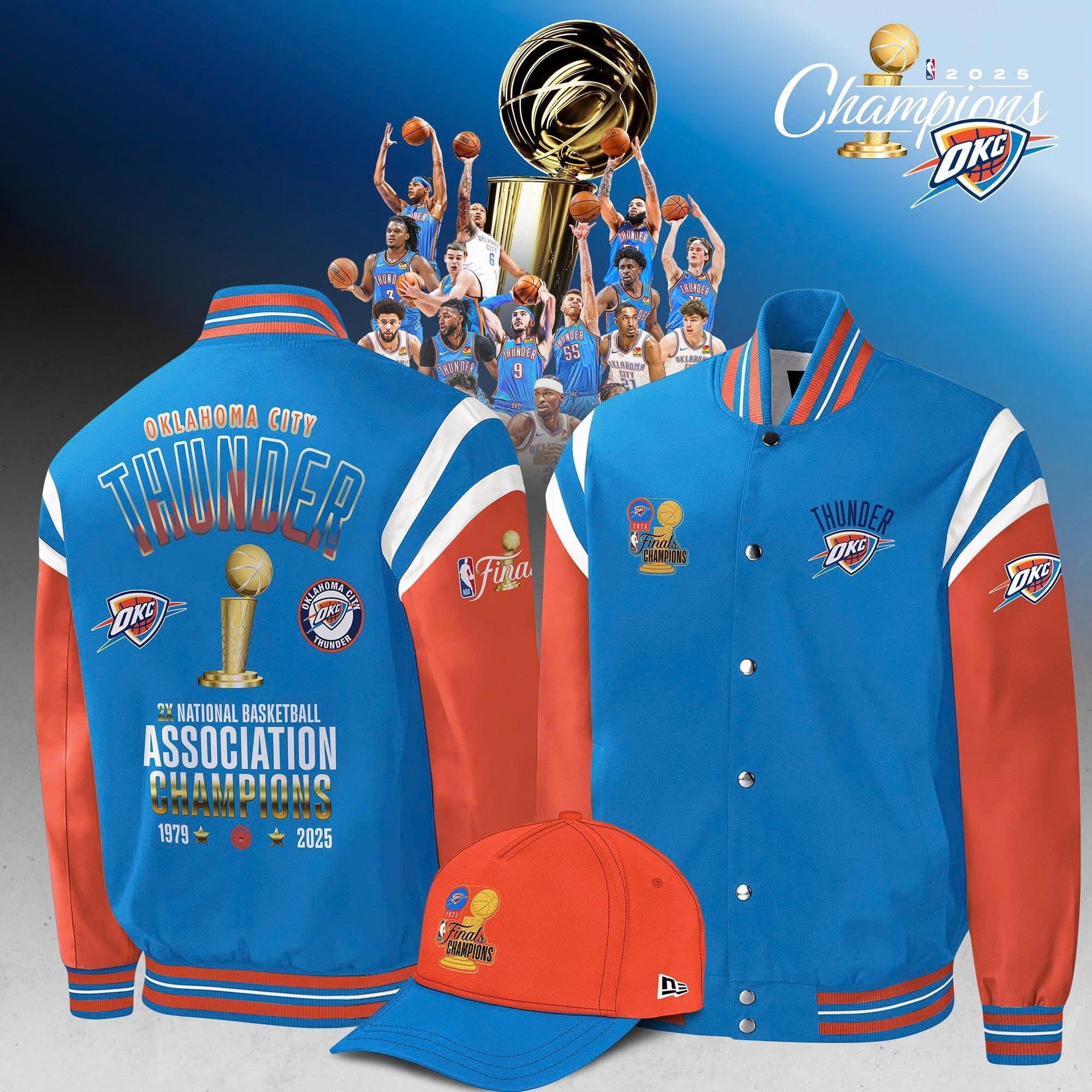 OKC THUNDER 2025 NBA CHAMPIONS BOMBER JACKET