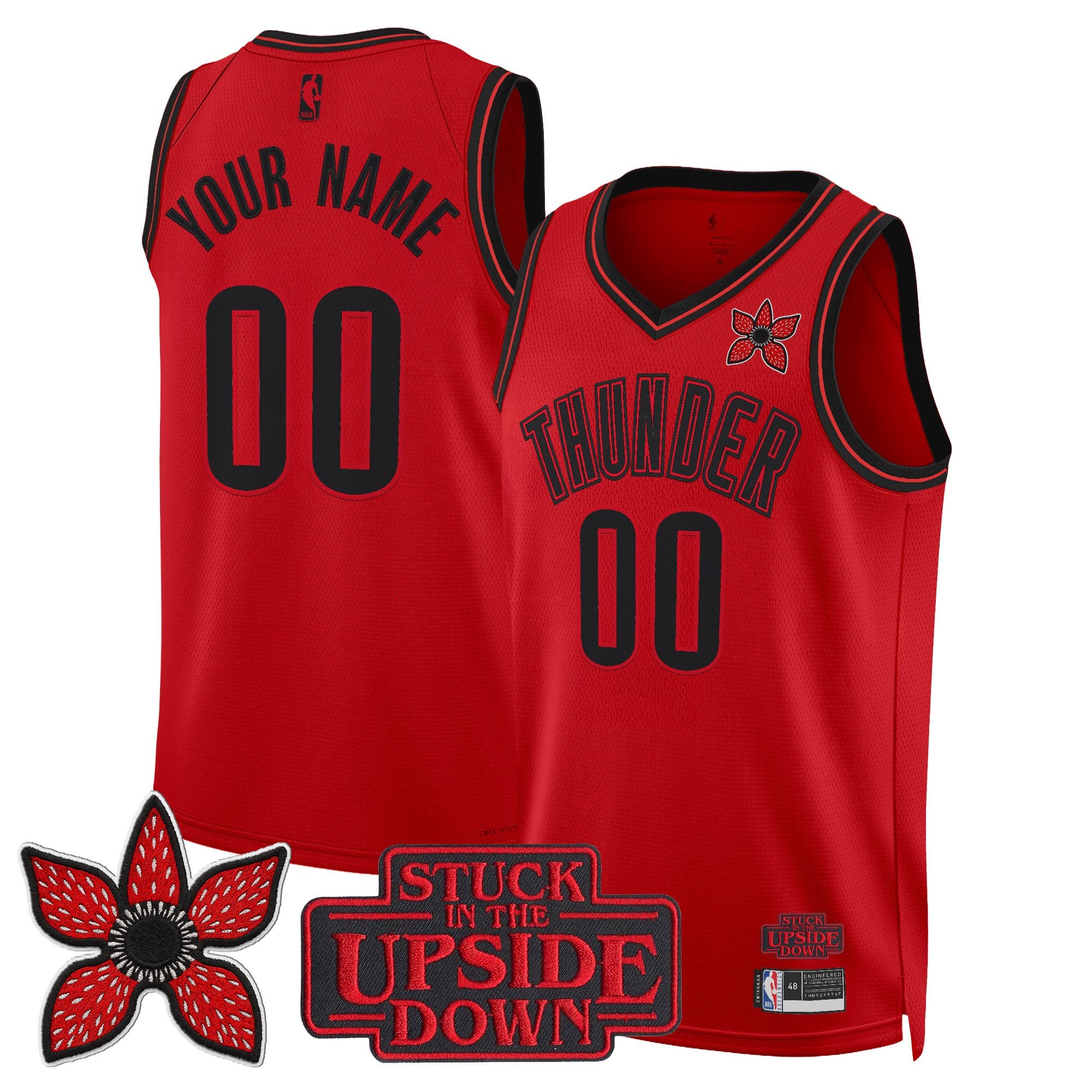 Oklahoma City Thunder 'Stranger Things Edition' Swingman Custom Jersey - All Stitched - Image 2