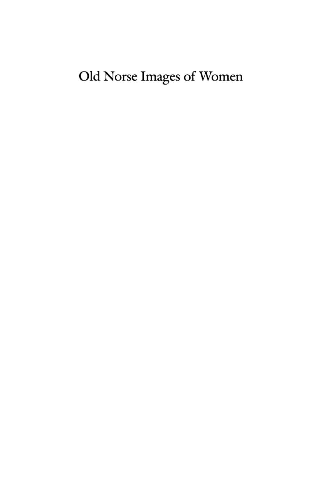 Old Norse Images of Women  â€“ PDF/EPUB Version Downloadable