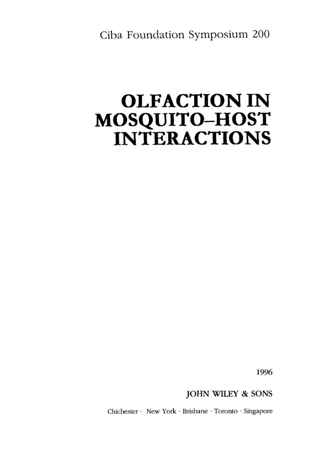 Olfaction in Mosquito-Host Interactions 1st Edition â€“ PDF/EPUB Version Downloadable