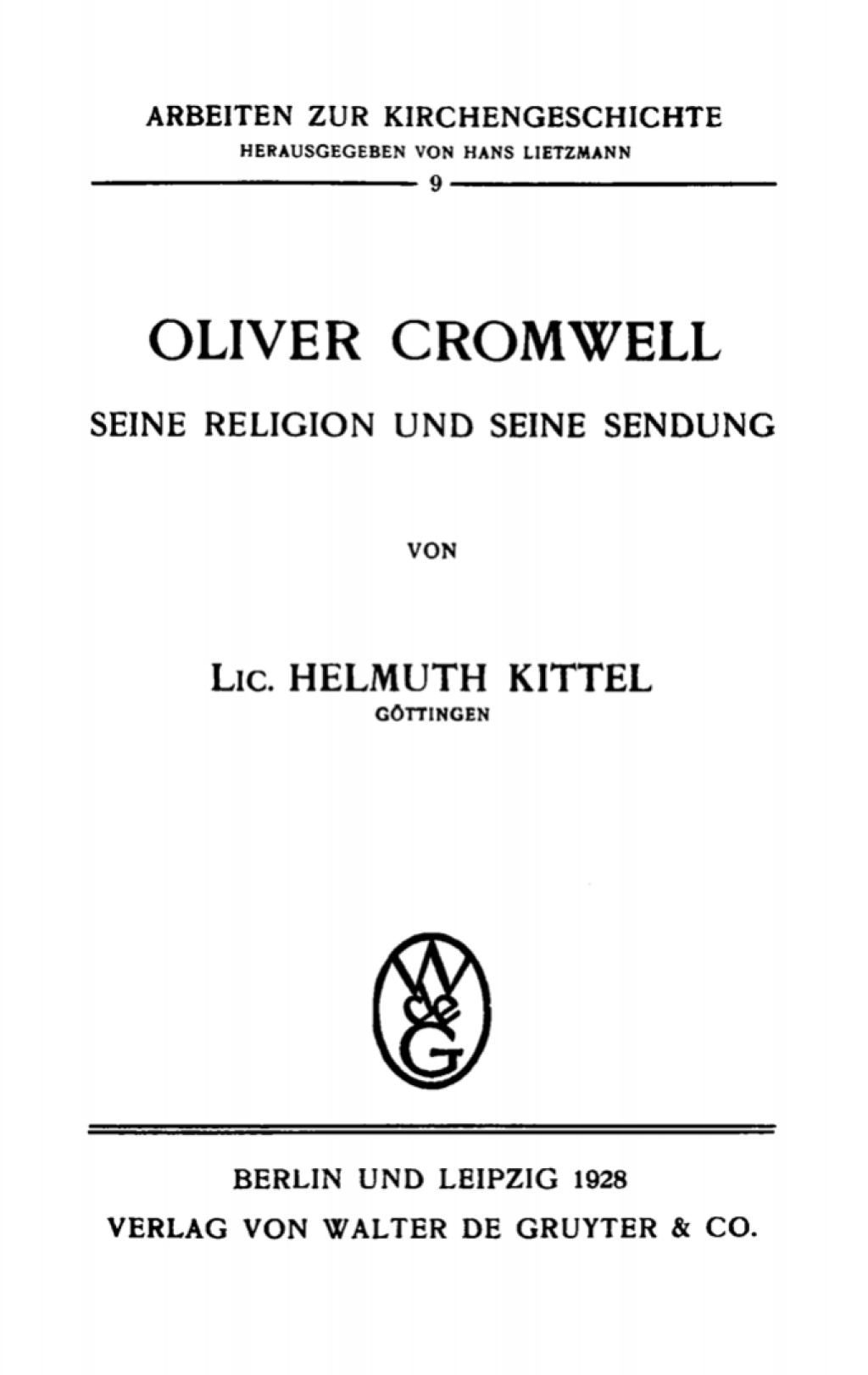 Oliver Cromwell Seine Religion und seine Sendung 1st Edition â€“ PDF/EPUB Version Downloadable