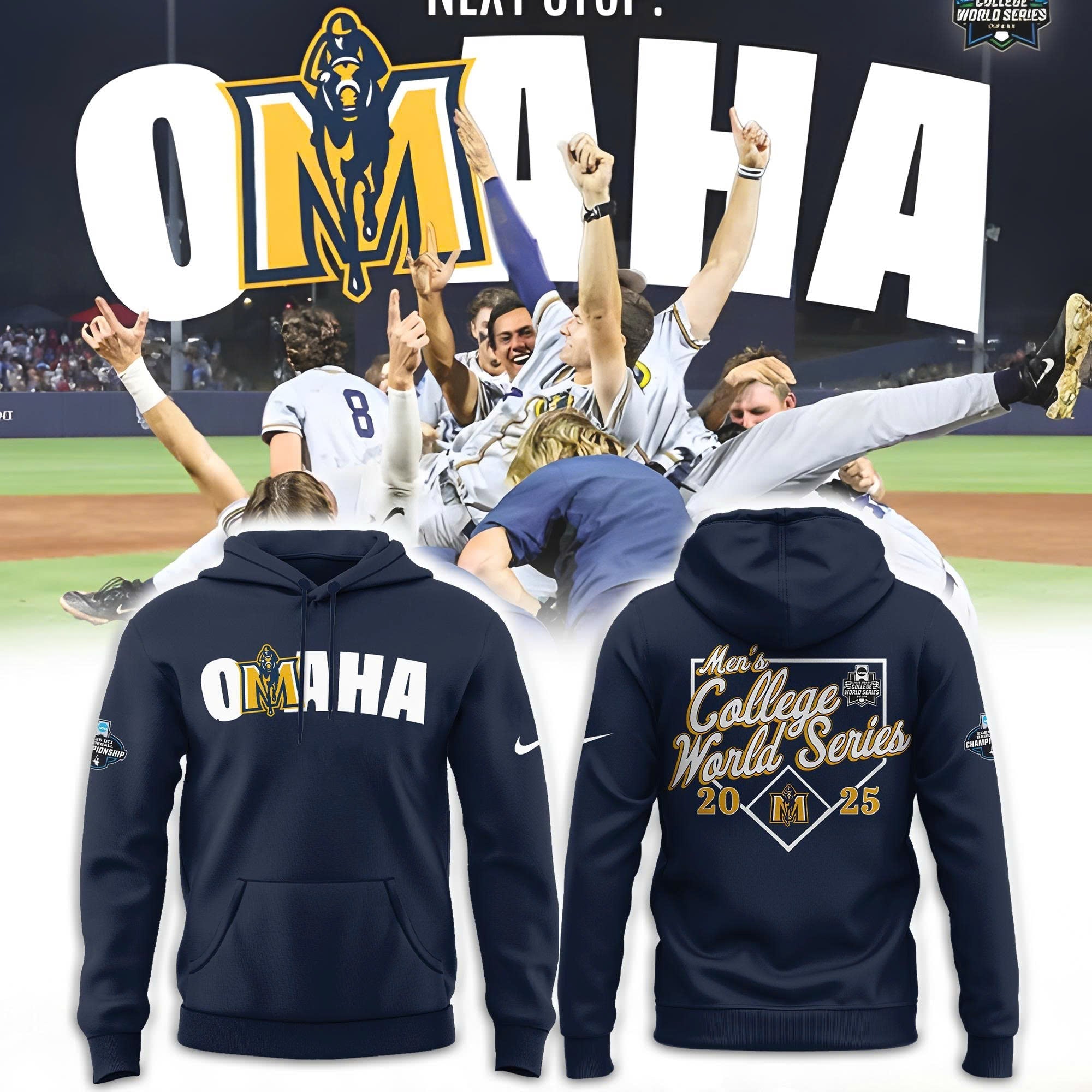 OMAHA Murray State World Series 2025 Combo Hoodie
