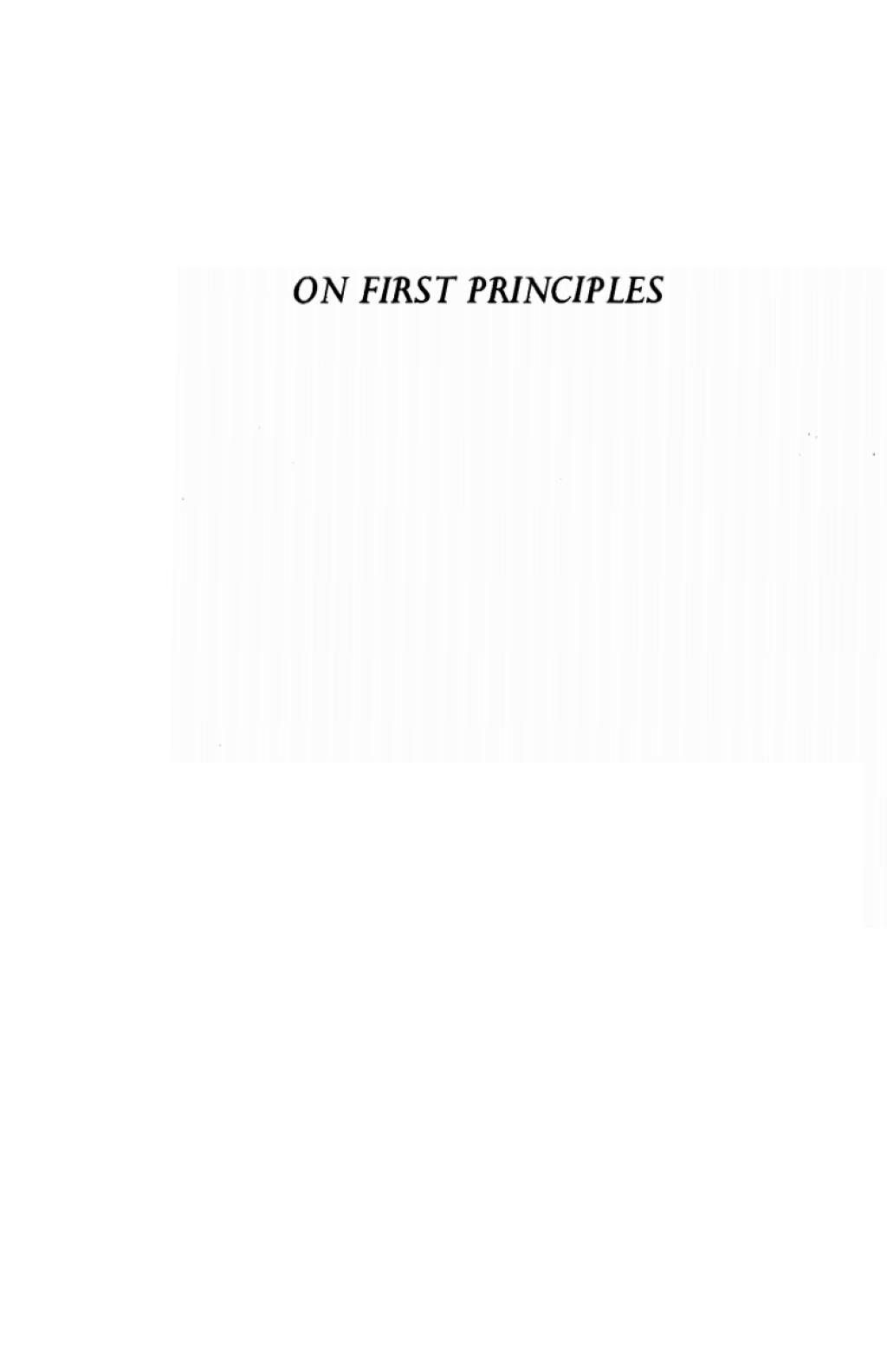 On First Principles  â€“ PDF/EPUB Version Downloadable