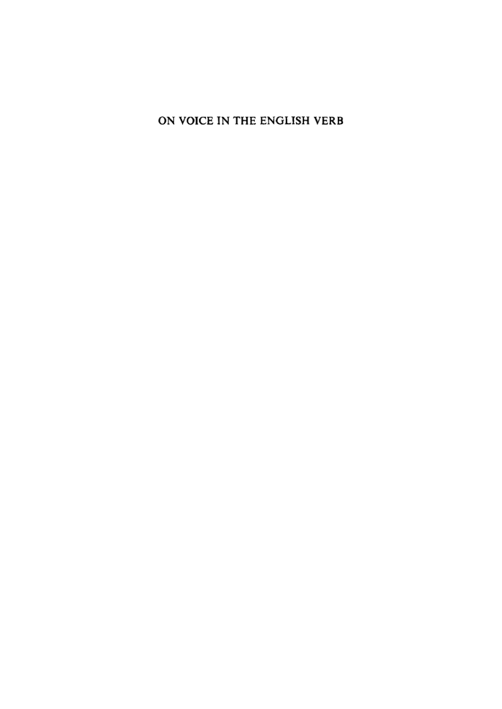 On Voice in the English Verb 1st Edition â€“ PDF/EPUB Version Downloadable
