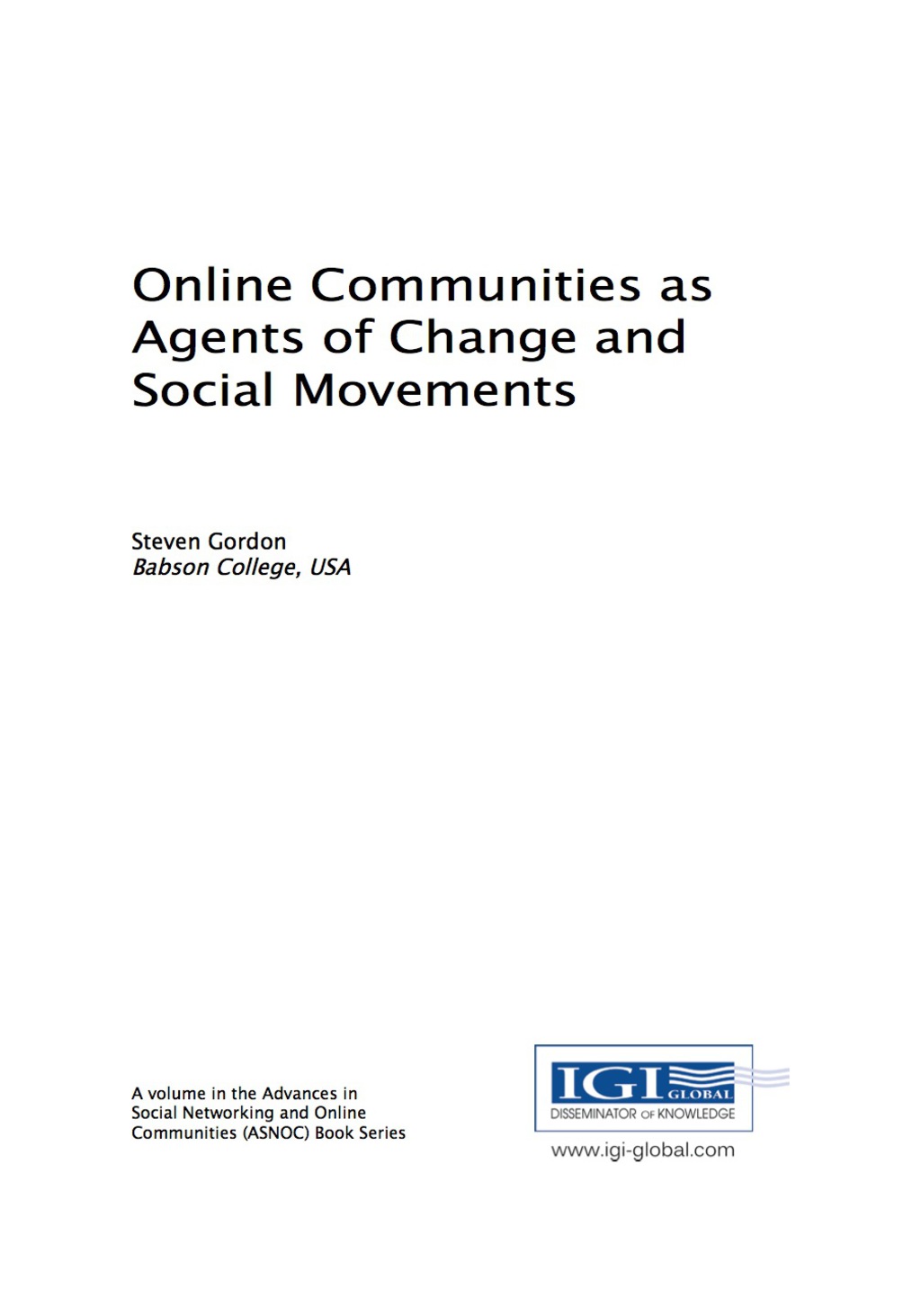 Online Communities as Agents of Change and Social Movements  â€“ PDF/EPUB Version Downloadable