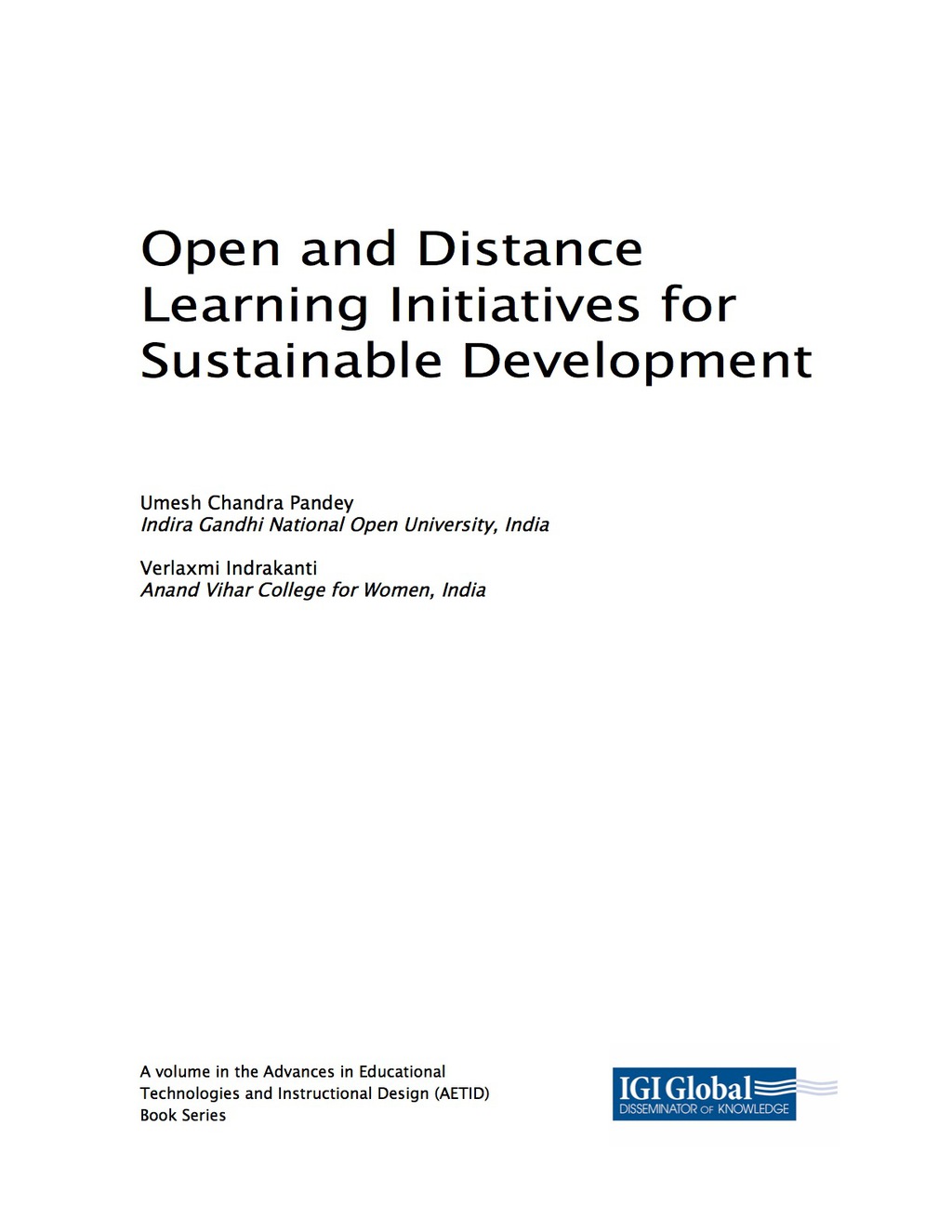 Open and Distance Learning Initiatives for Sustainable Development  â€“ PDF/EPUB Version Downloadable