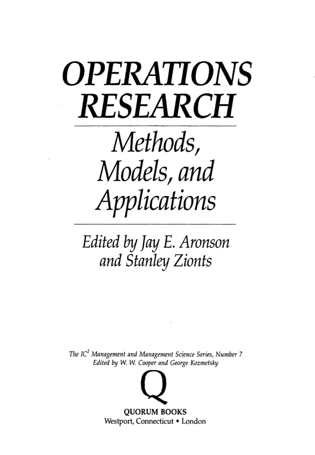 Operations Research: Methods, Models, and Applications  â€“ PDF/EPUB Version Downloadable