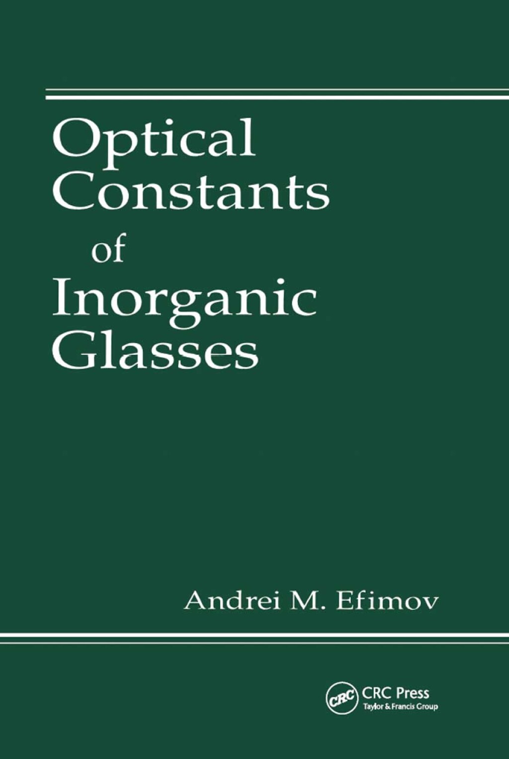 Optical Constants of Inorganic Glasses 1st Edition â€“ PDF/EPUB Version Downloadable