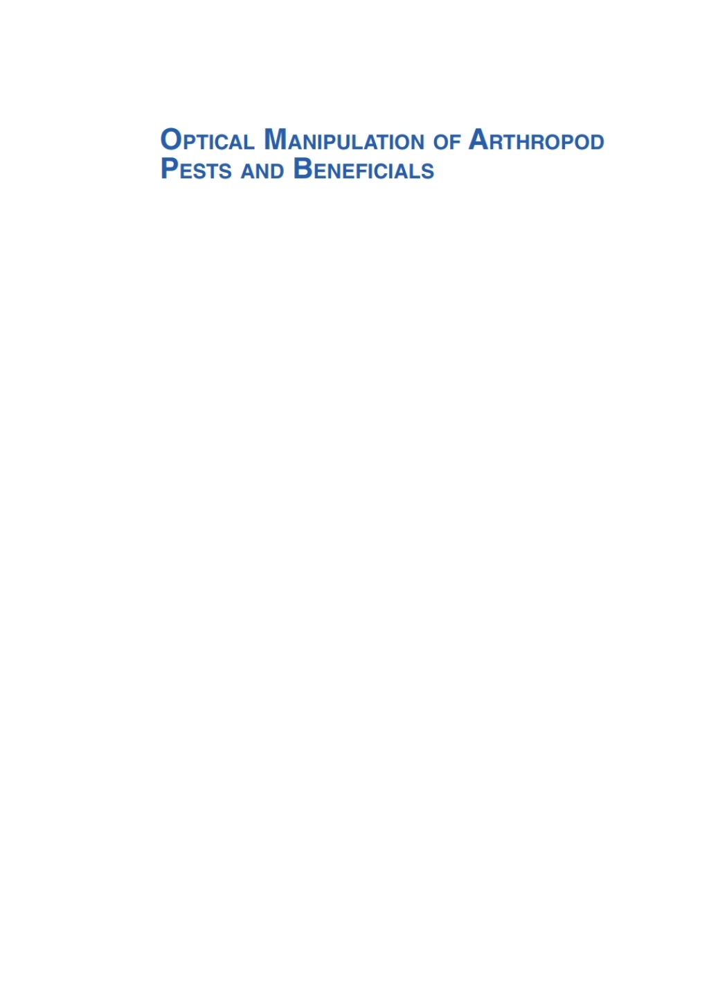 Optical Manipulation of Arthropod Pests and Beneficials 1st Edition â€“ PDF/EPUB Version Downloadable