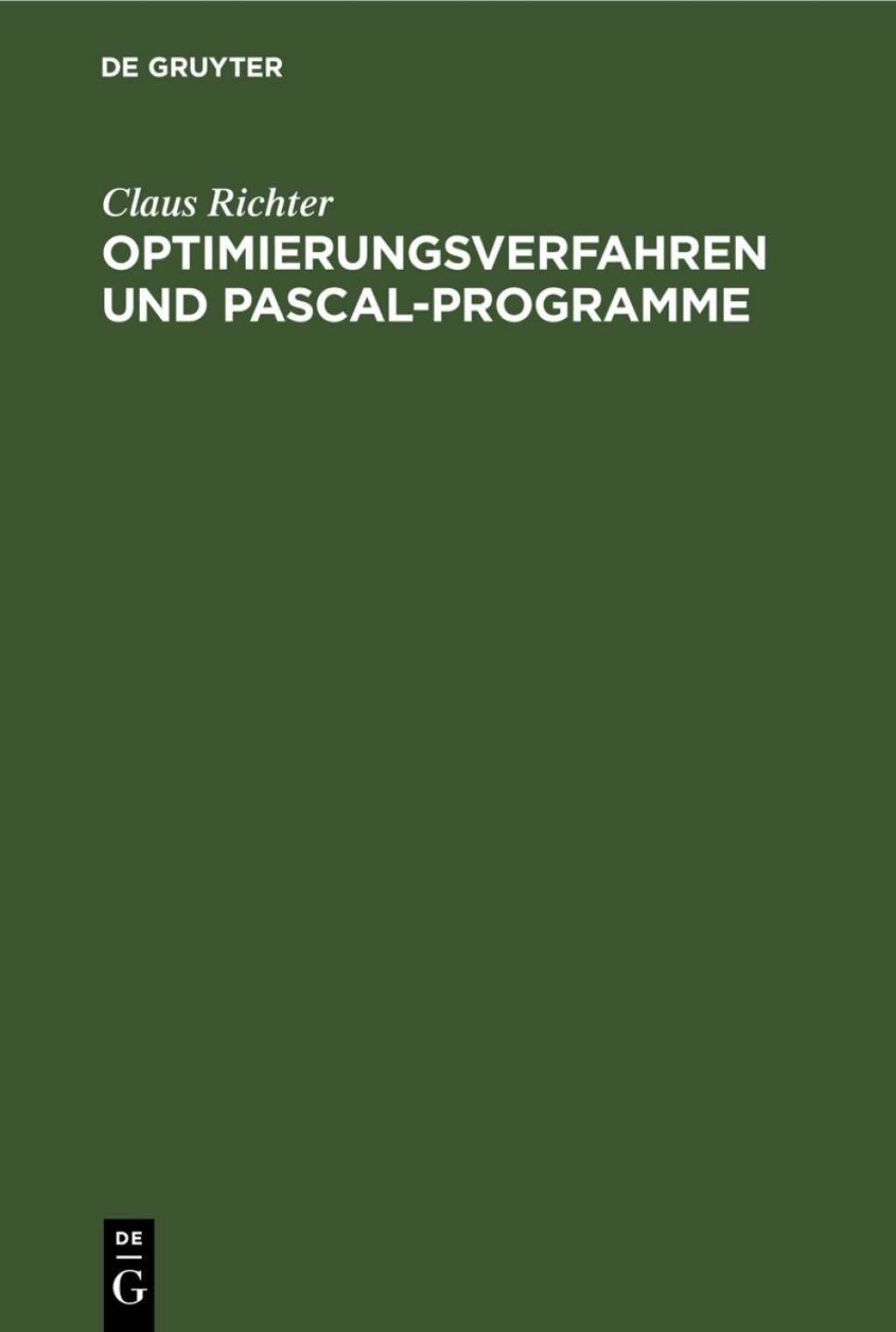 Optimierungsverfahren und PASCAL-Programme 1st Edition â€“ PDF/EPUB Version Downloadable